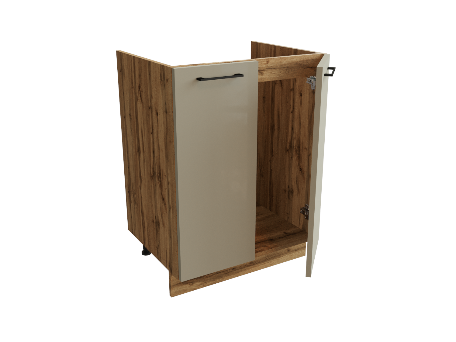 Изображение товара Напольный шкаф 60x81.6x47.4 см с фасадом капучино и каркасом дуб вотан