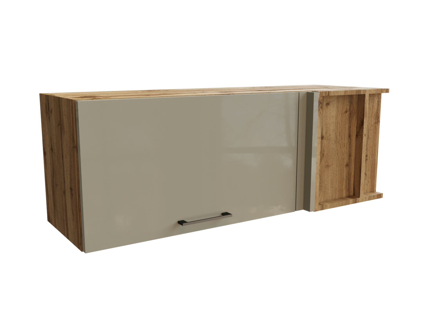 Изображение товара Навесной шкаф 99x35.80x34.50 см фасад капучино МДФ каркас дуб вотан ЛДСП Сурская Мебель