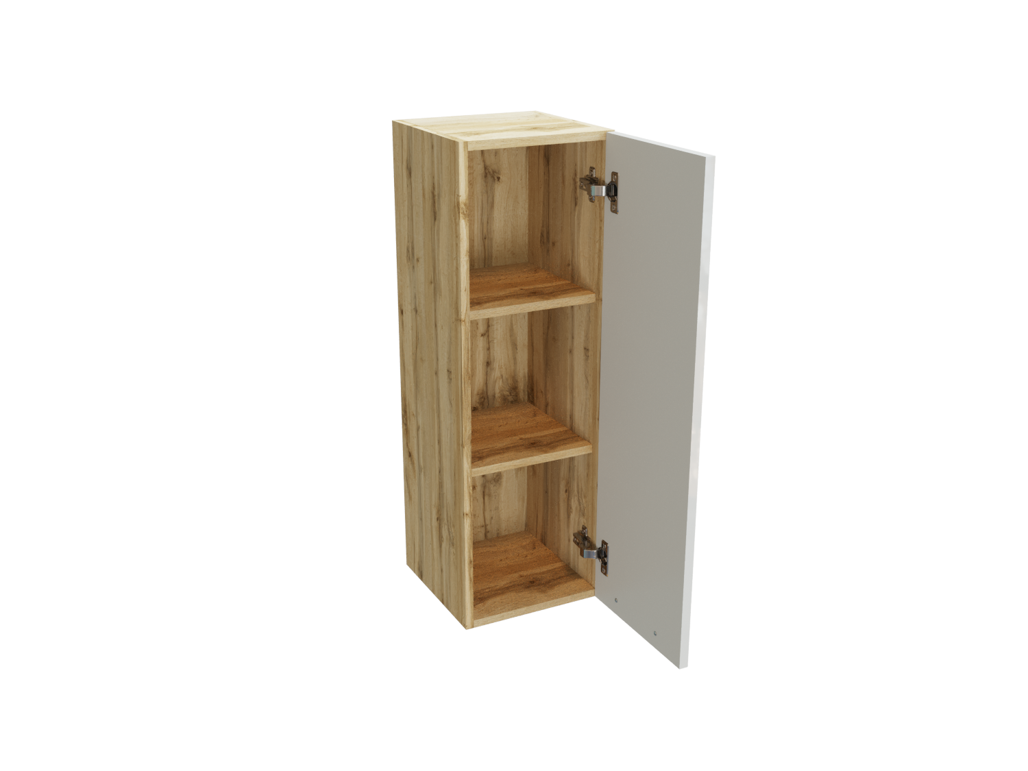 Изображение товара Навесной шкаф Эстетик торцевой 30x92x31.80 см фасад белый МДФ каркас дуб вотан ЛДСП Сурская Мебель