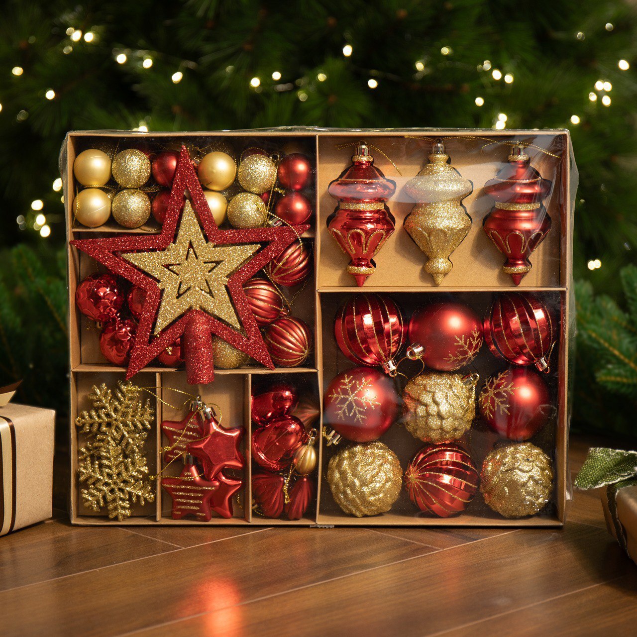 Изображение товара Набор шаров 70 шт пластик красный/золото