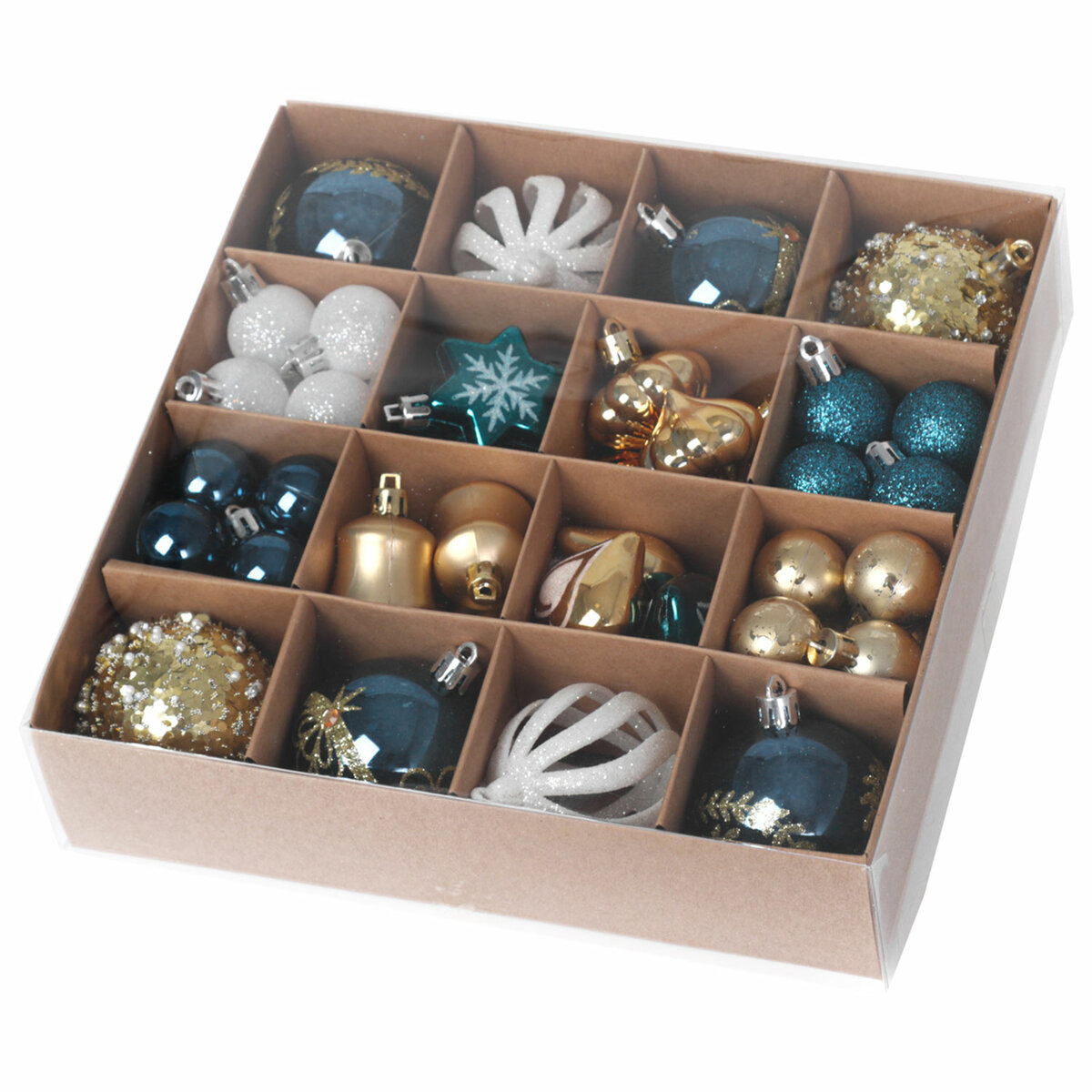 Изображение товара Набор елочных шаров Золотая сказка 56 шт разноцветные пластик 3 см