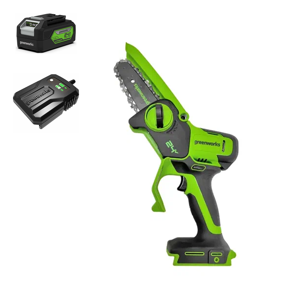 Изображение товара Цепная аккумуляторная пила Greenworks G24MCS10K4 с батареей 24V