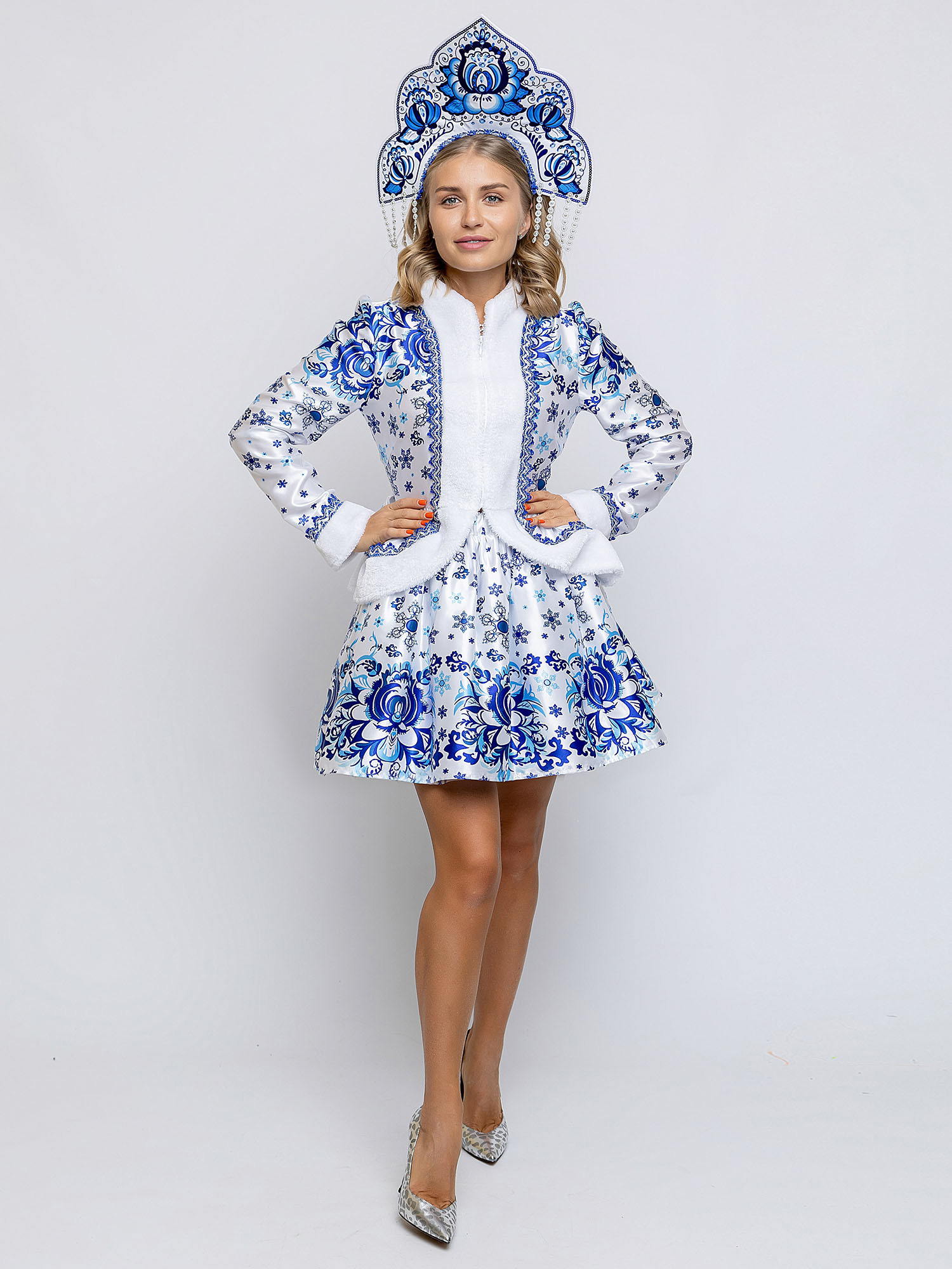 Изображение товара Новогодний костюм Пуговка Снегурочка Пелагея 3040 к-24, размер 48 50