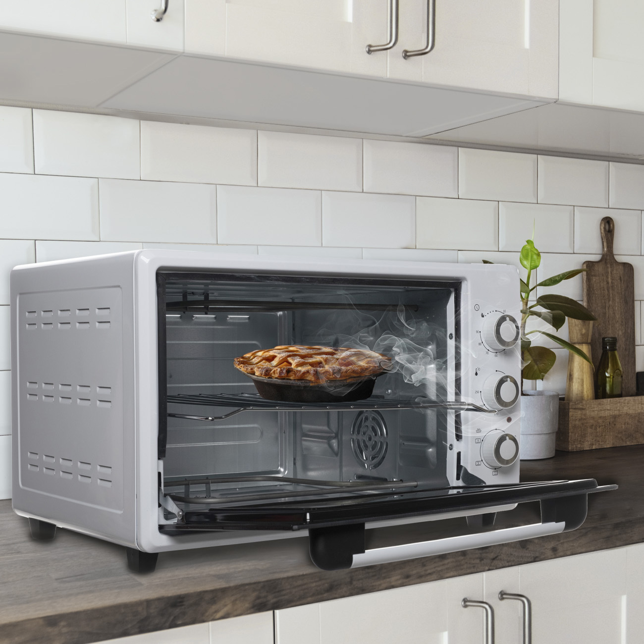 Изображение товара Электропечь 1500 Вт Making oasis everywhere M-40CW белая компактная духовка