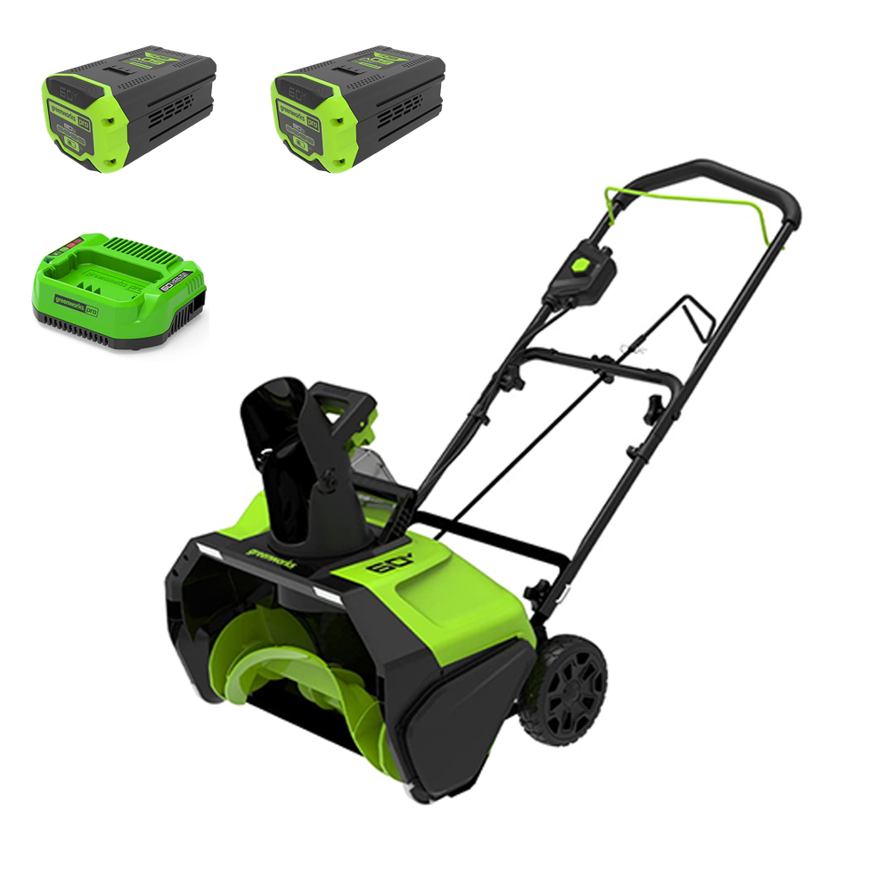 Изображение товара Аккумуляторный снегоуборщик Greenworks GD60PSTK8II 51 см 60 В комплект