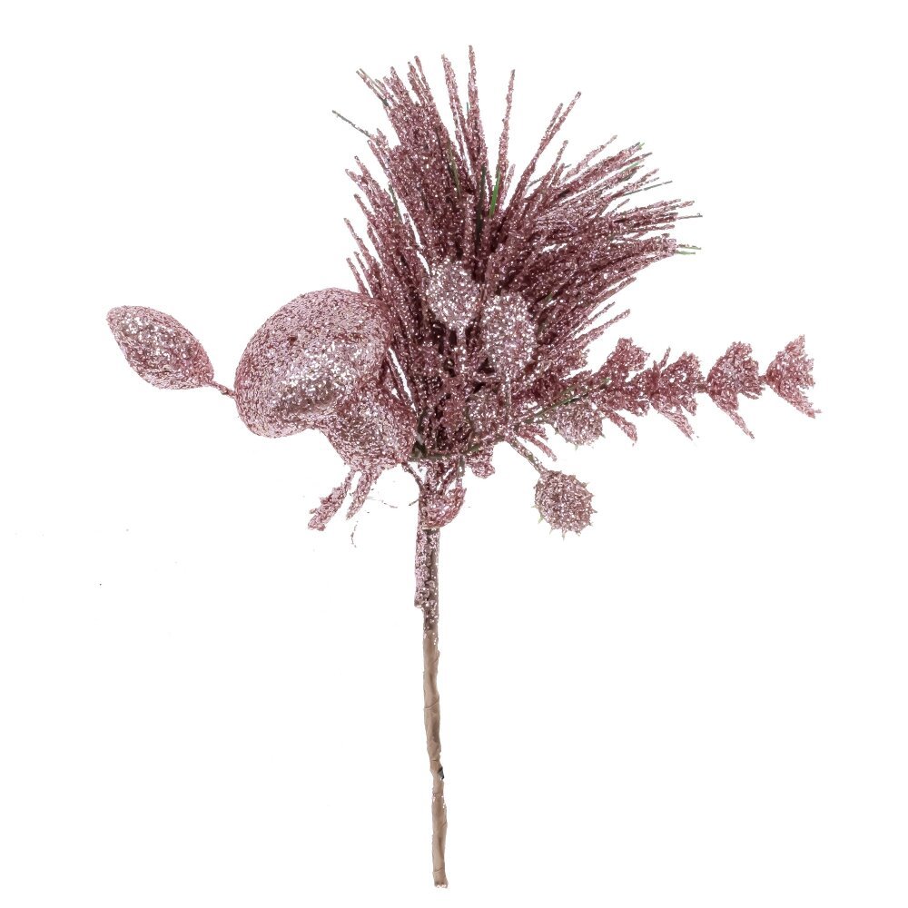 Изображение товара Новогоднее украшение Цветок искусственный 19x11 см цвет розовый