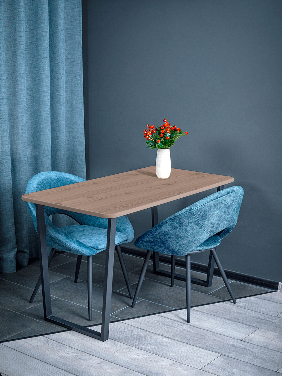 Изображение товара Современный кухонный стол Laksi 115x115 см металлический коричневый