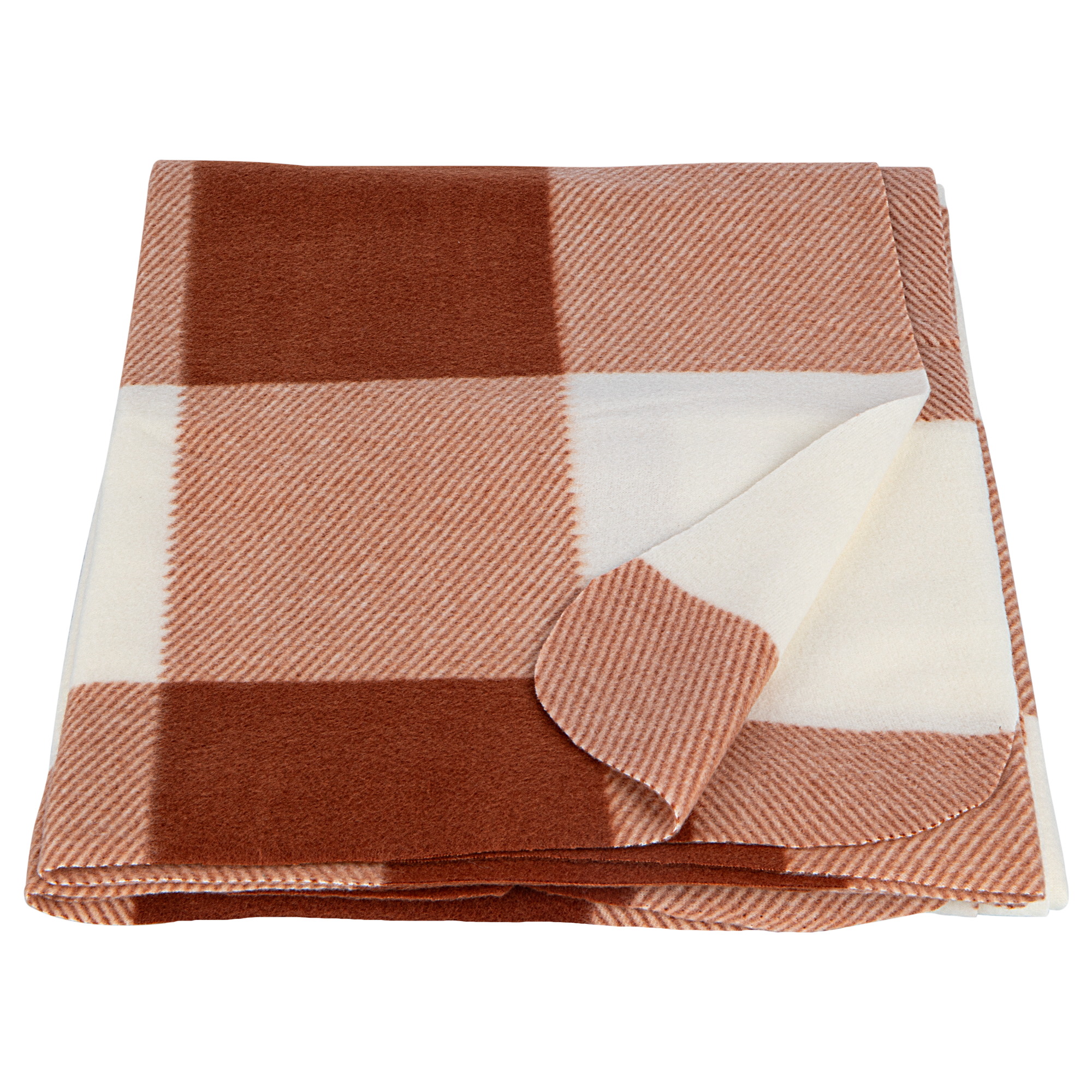 Изображение товара Плед Windsor 130x170 см из флиса, клетчатый, коричневый, стильный и мягкий