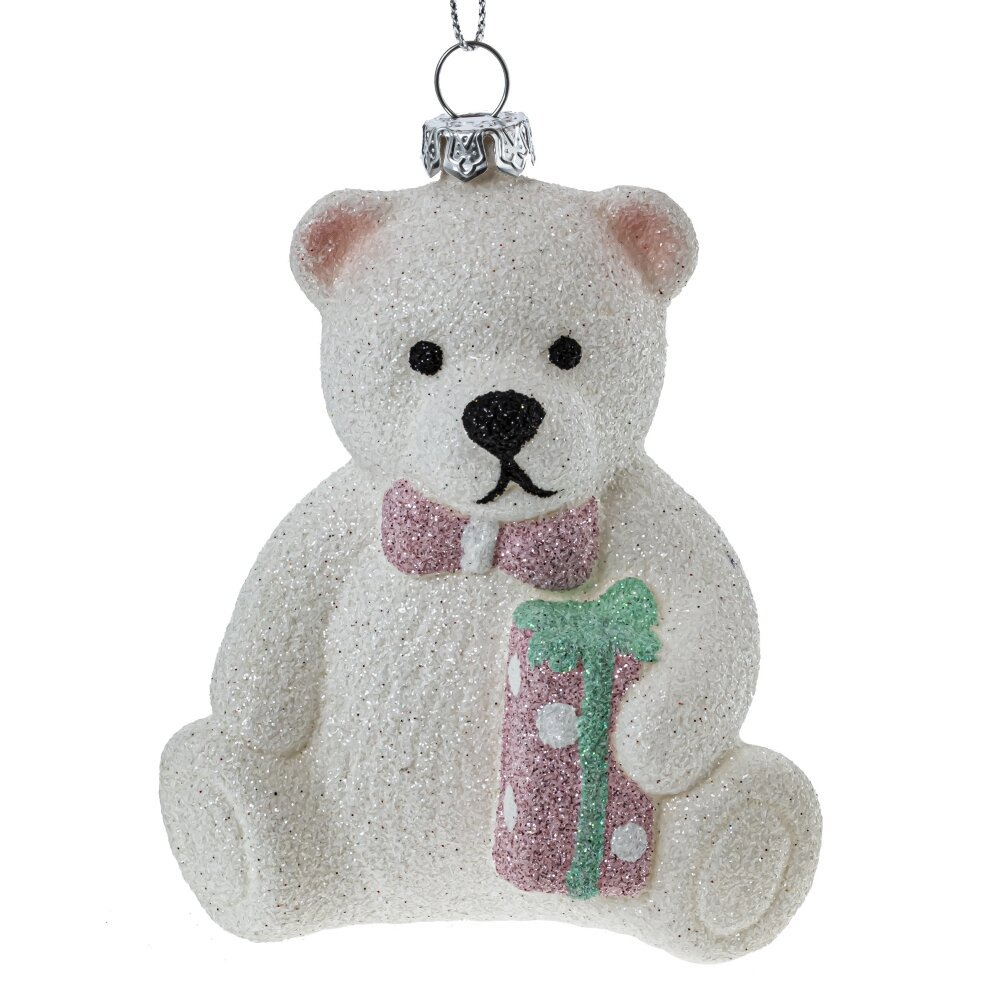 Изображение товара Украшение елочное Медвежонок разноцветное для украшения елки 9.8x8.6x7 см