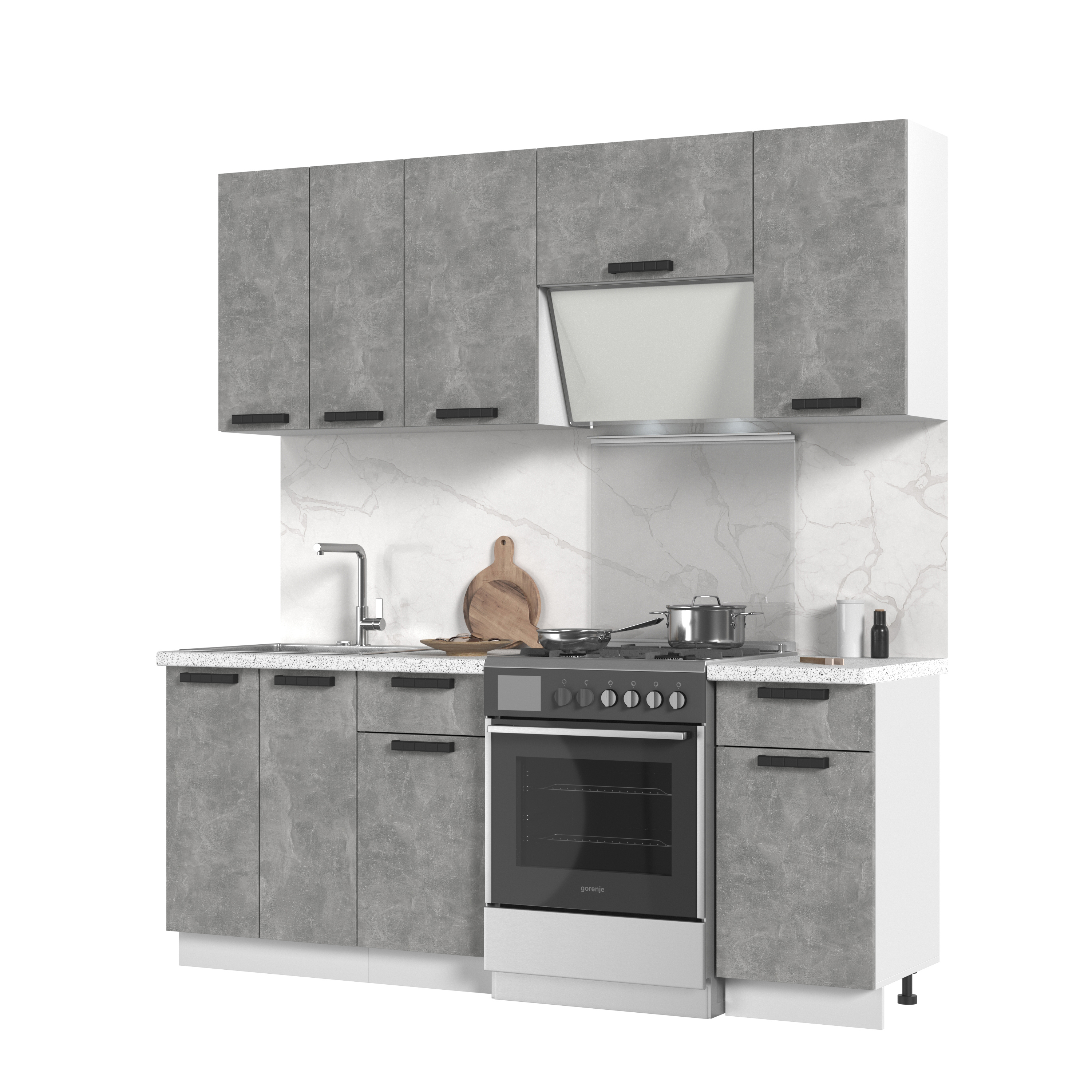 Изображение товара Кухонный гарнитур Пасаденна со столешницей Бийская сосна 200x217x60 см ЛДСП