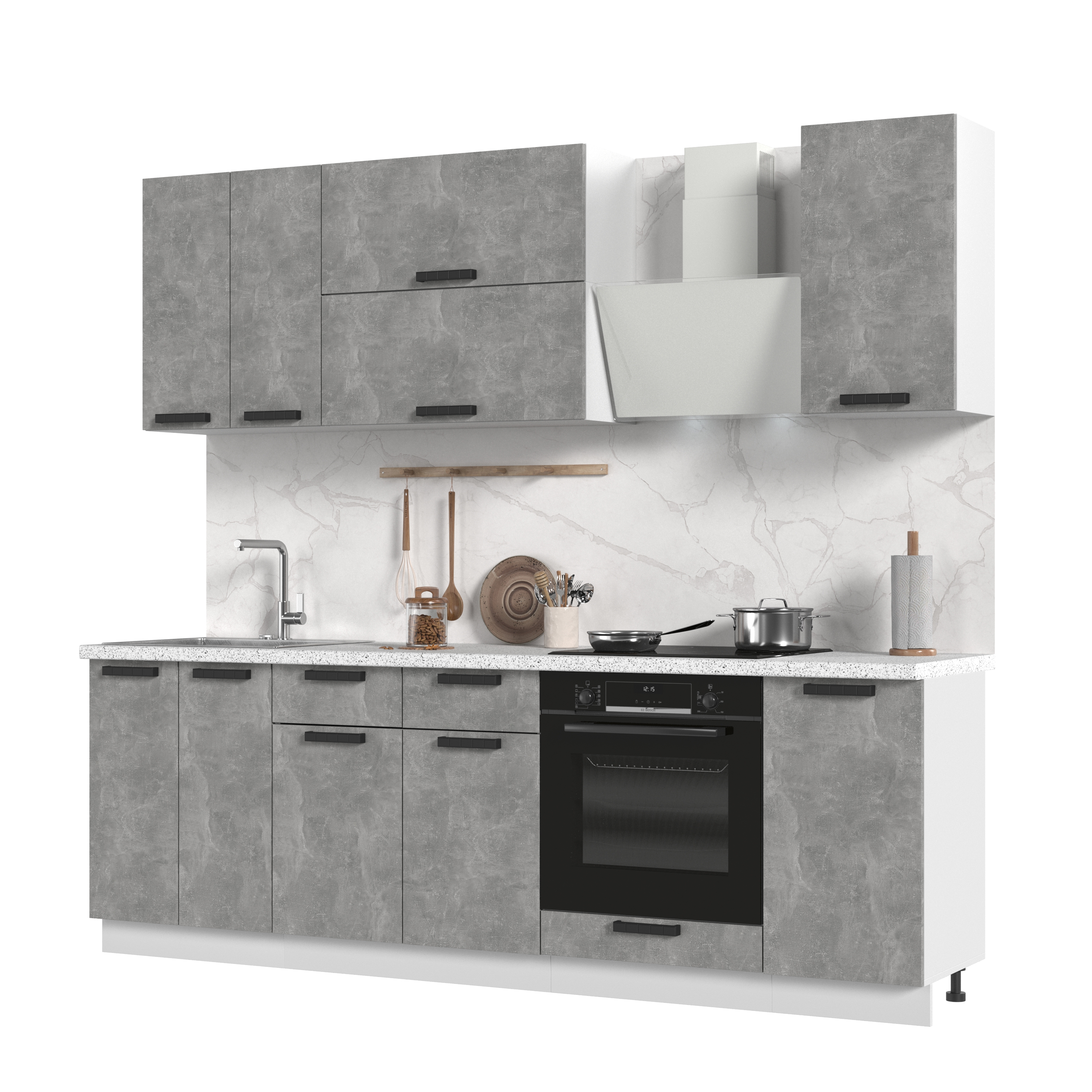 Изображение товара Кухонный гарнитур Пасаденна со столешницей Лен 240x217x60 см ЛДСП Россия