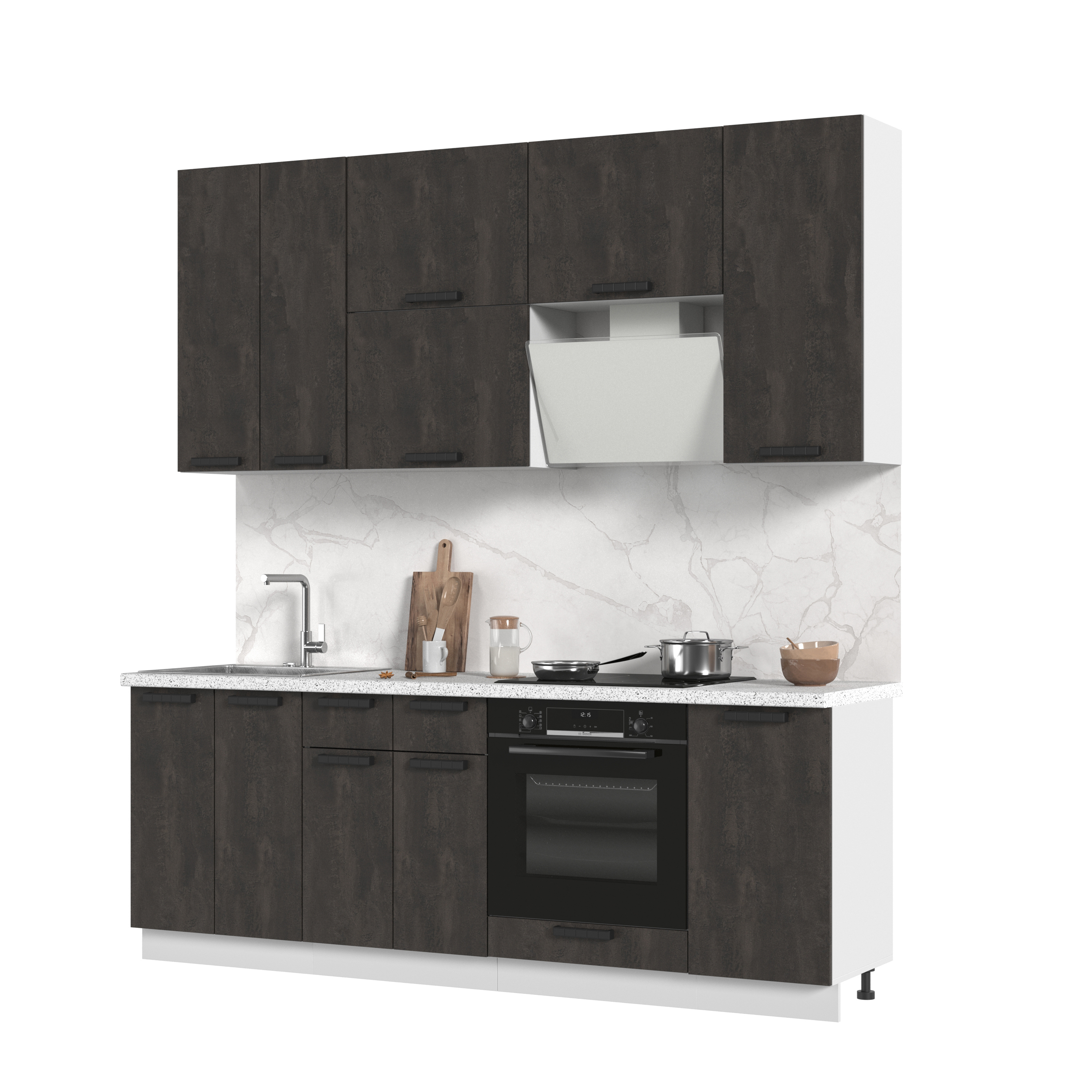 Изображение товара Кухонный гарнитур Стендмебель Пасаденна Лён 220x237 см с столешницей