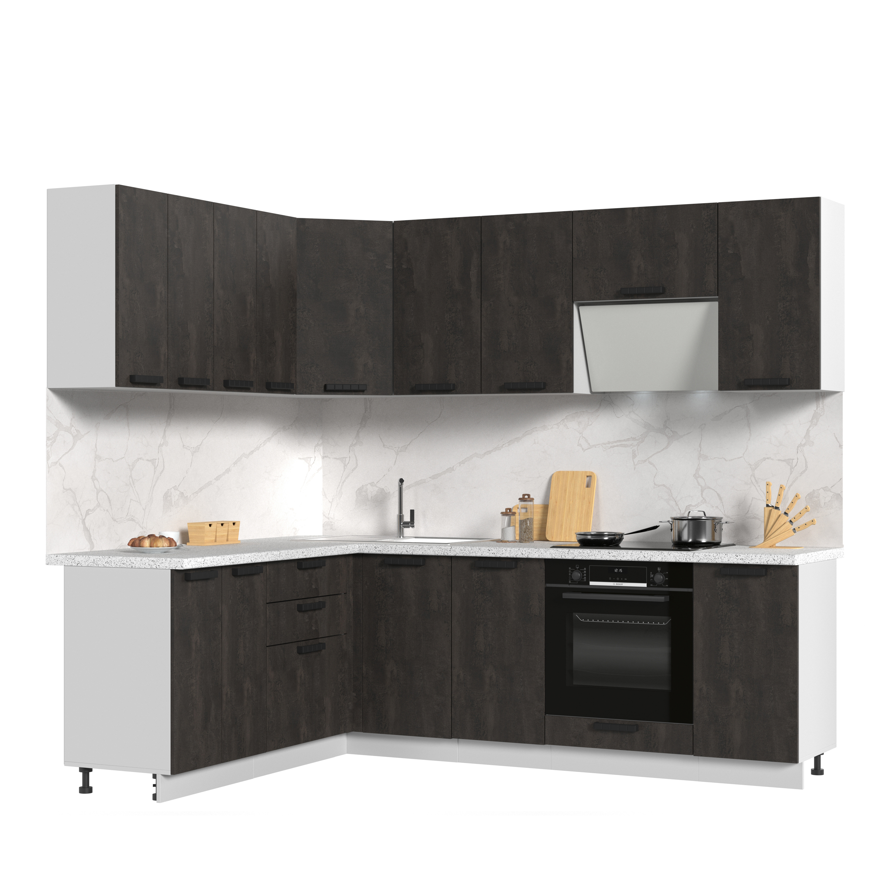 Изображение товара Кухонный гарнитур угловой Стендмебель Пасаденна 180x240 см