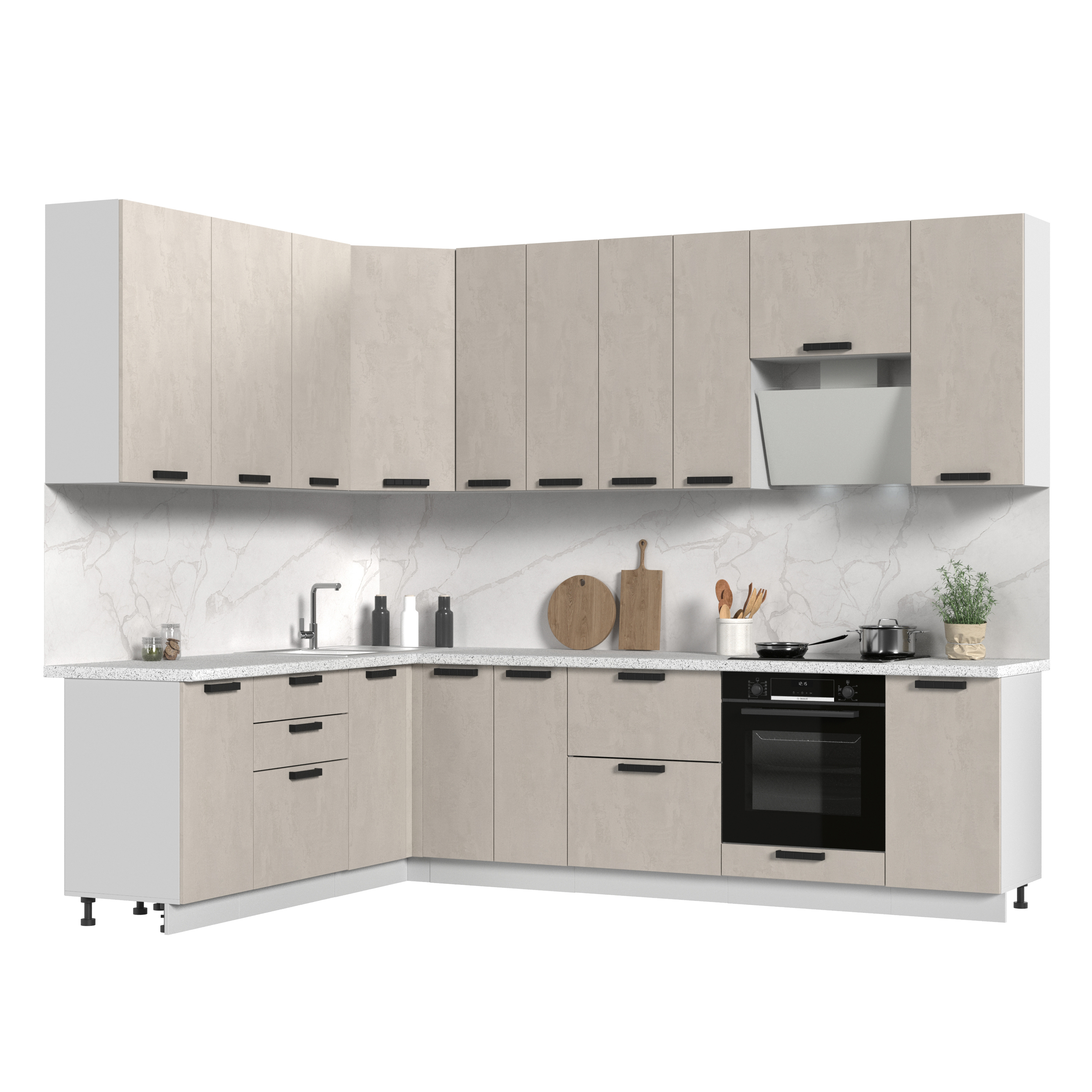 Изображение товара Кухонный гарнитур Стендмебель Пасаденна КГ200-280в-БШК 280x237x60 см