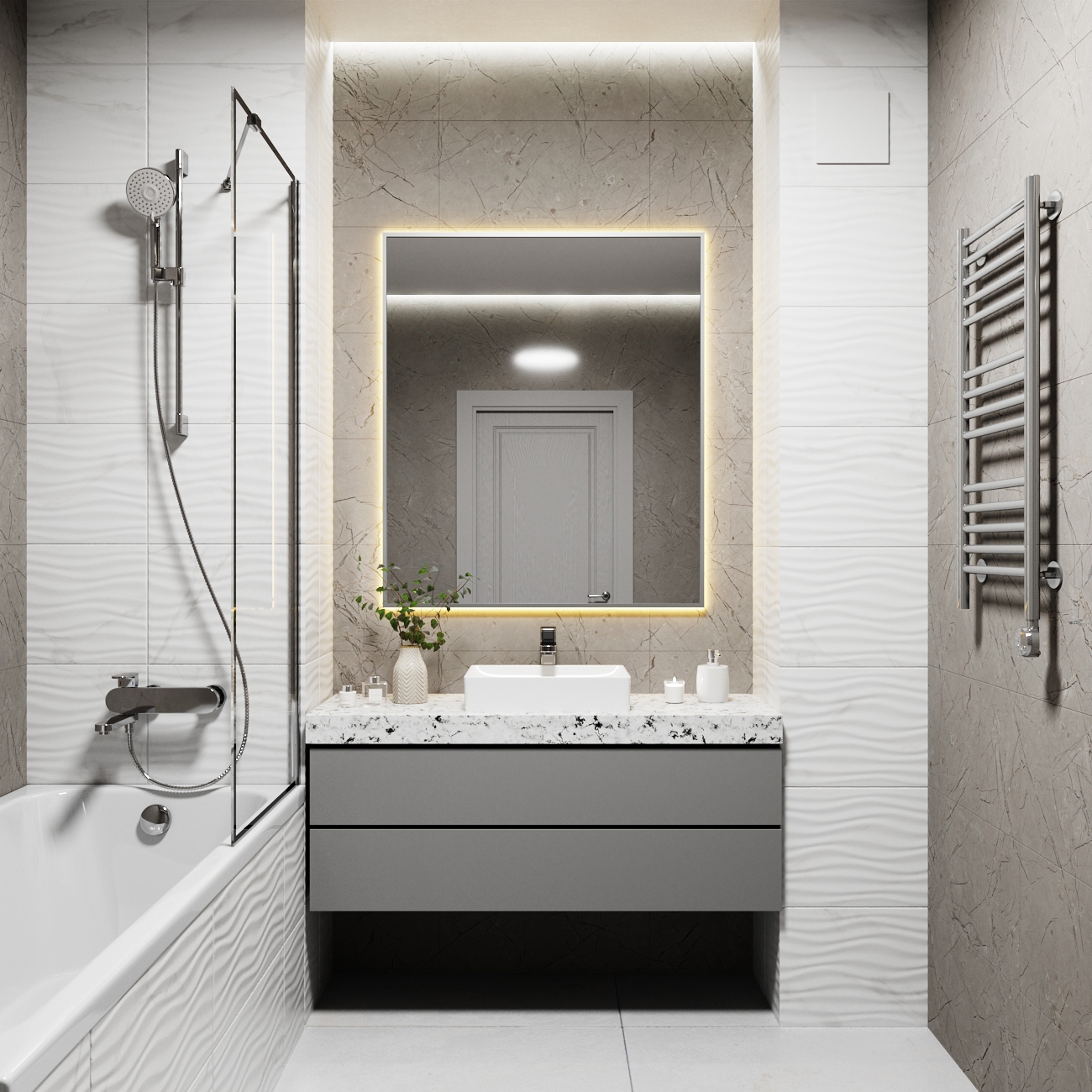 Изображение товара Зеркало со встроенной подсветкой One mirror 10090сст 90x100 см