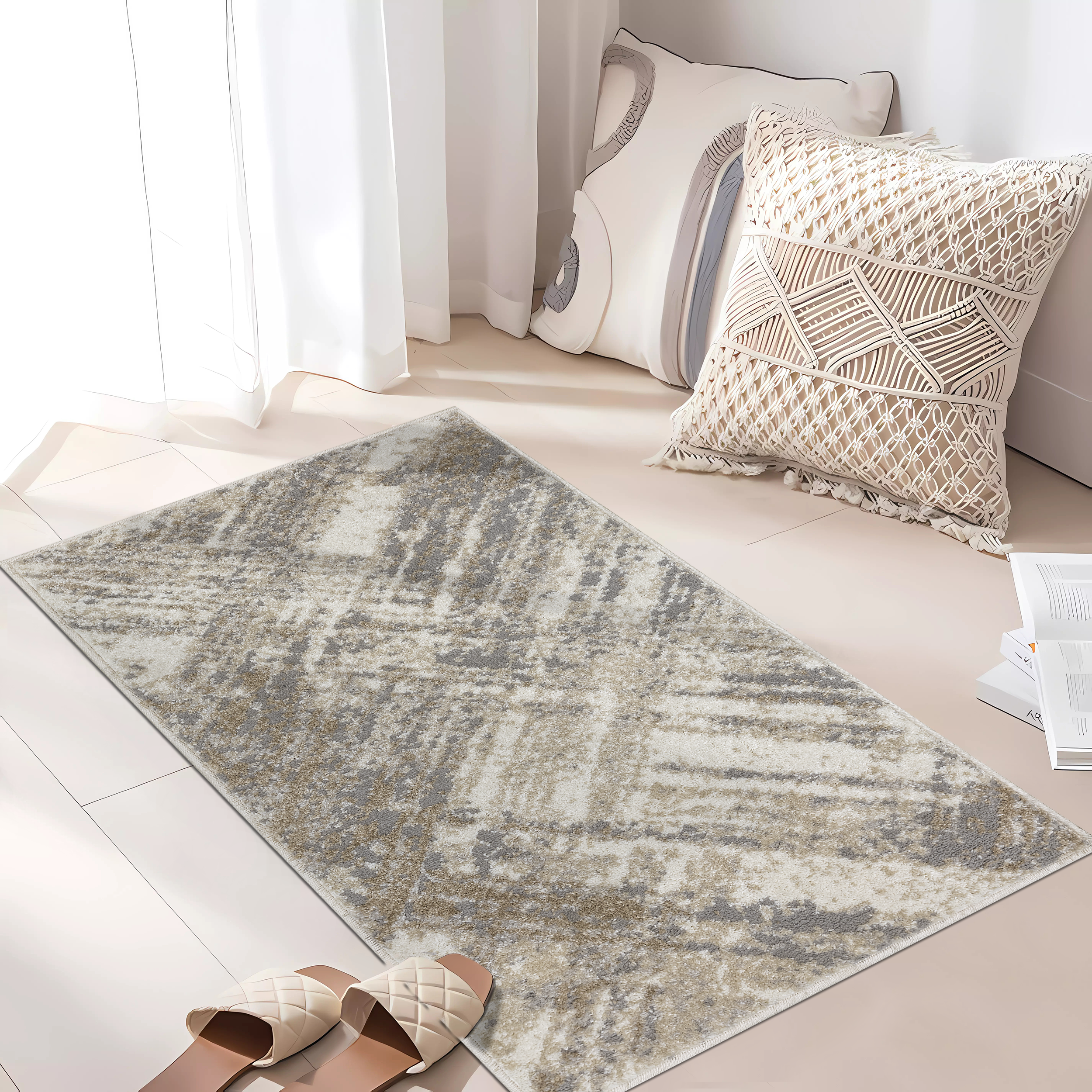 Изображение товара Ковер Тач 60x110 см полипропилен бежевый декоративный практичный универсальный