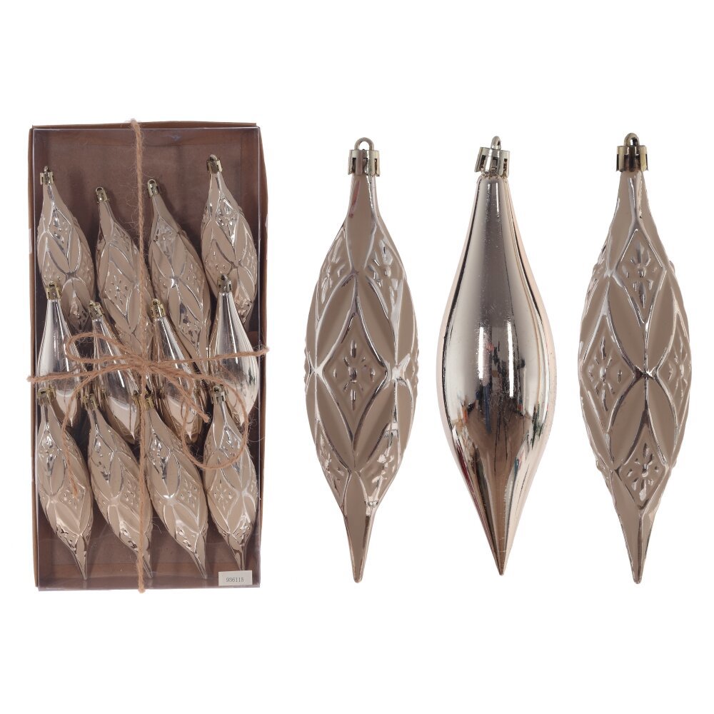 Изображение товара Набор елочных украшений Капля 12 шт золотой декоративный дизайн для елки