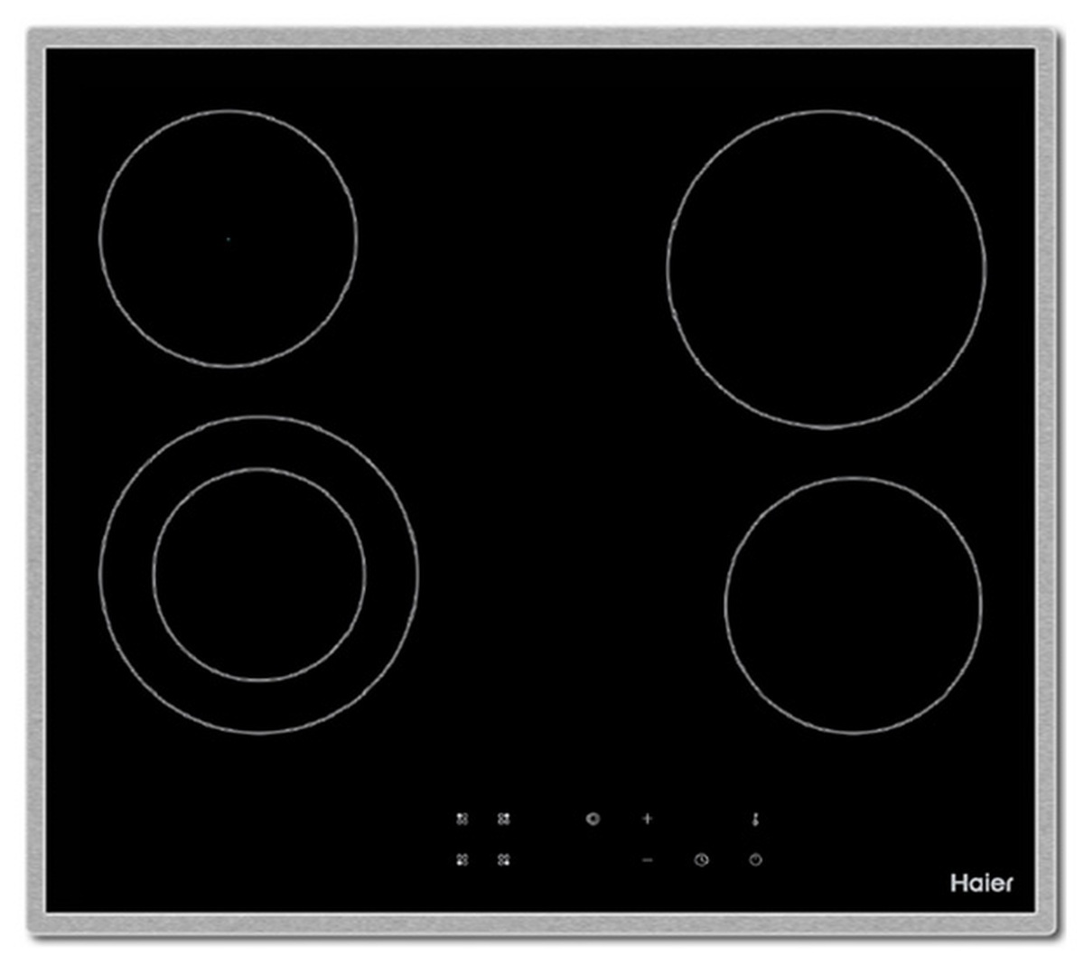 Изображение товара Электрическая варочная панель Haier HHX C 64 DFB 4 конфорки стеклокерамика черная