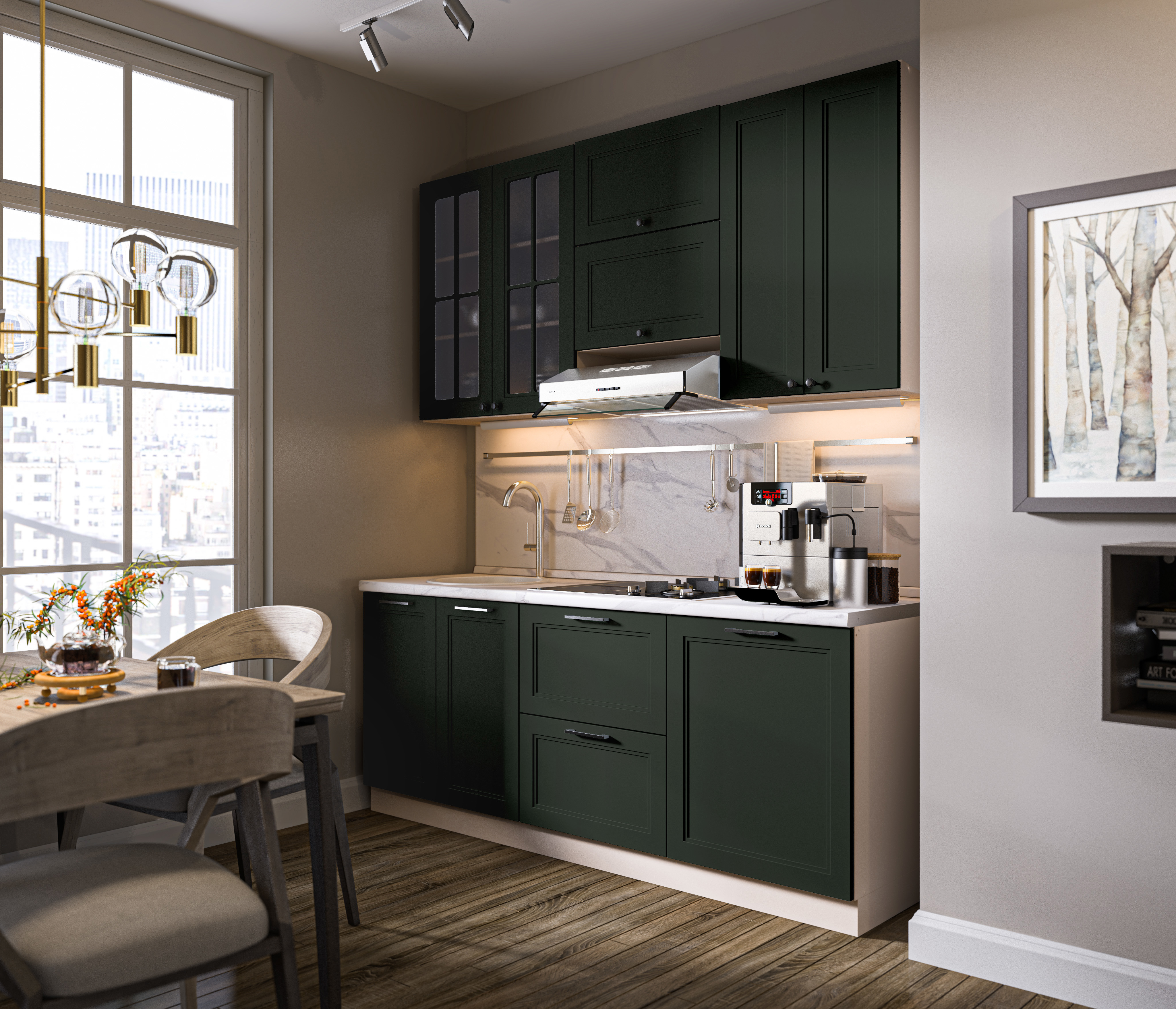 Изображение товара Навесной шкаф Регина Столплит с 2 стеклянными фасадами высокий 60x92x29 см МДФ цвет серый