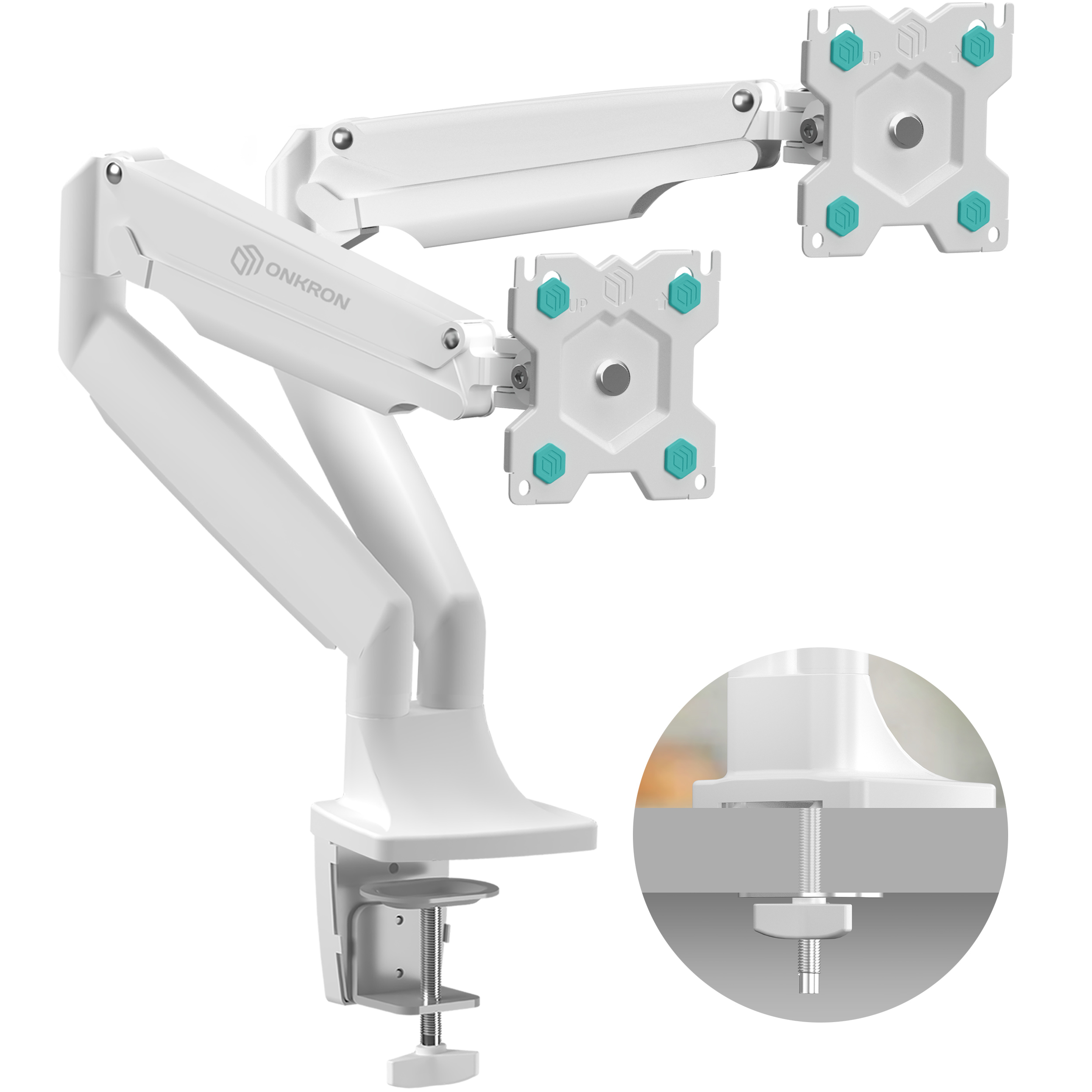 Изображение товара Настольный кронштейн для мониторов ONKRON G200 газлифт белый 13-32 дюймов