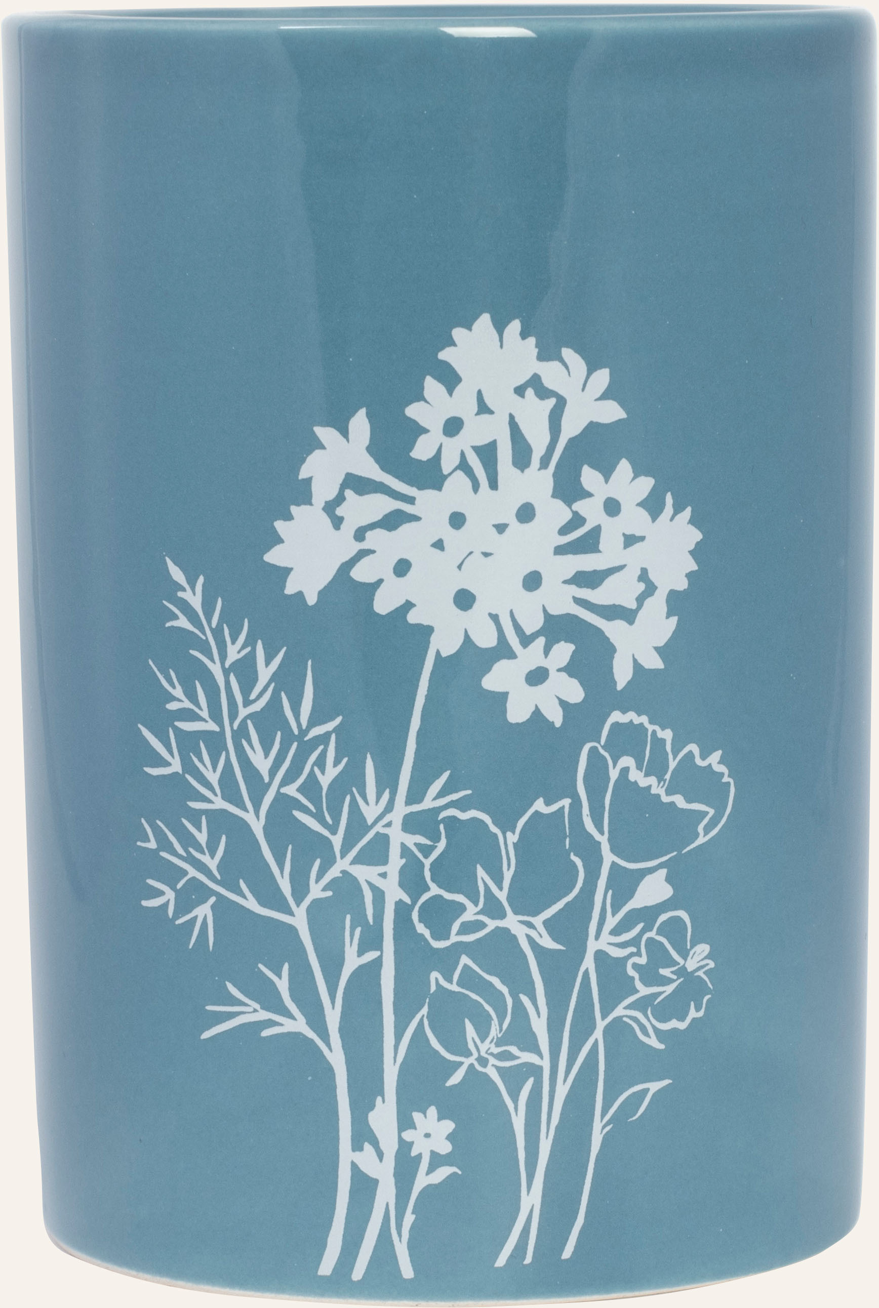 Изображение товара Стакан для зубных щеток Вуаль сине-серый из доломита 10.8 см