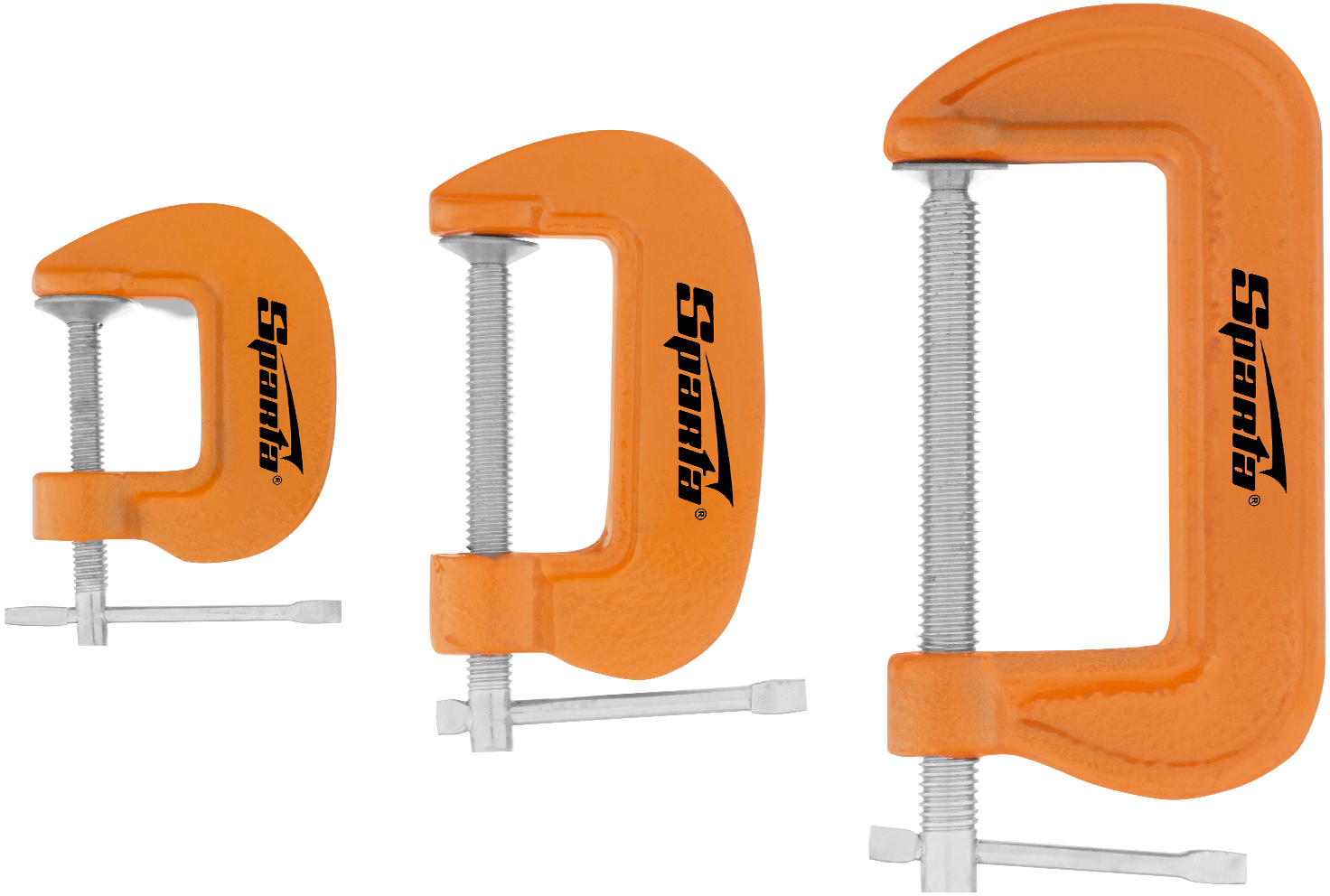 Изображение товара Набор струбцин G-образных Sparta 206755 25/50/75 мм, 3 шт.