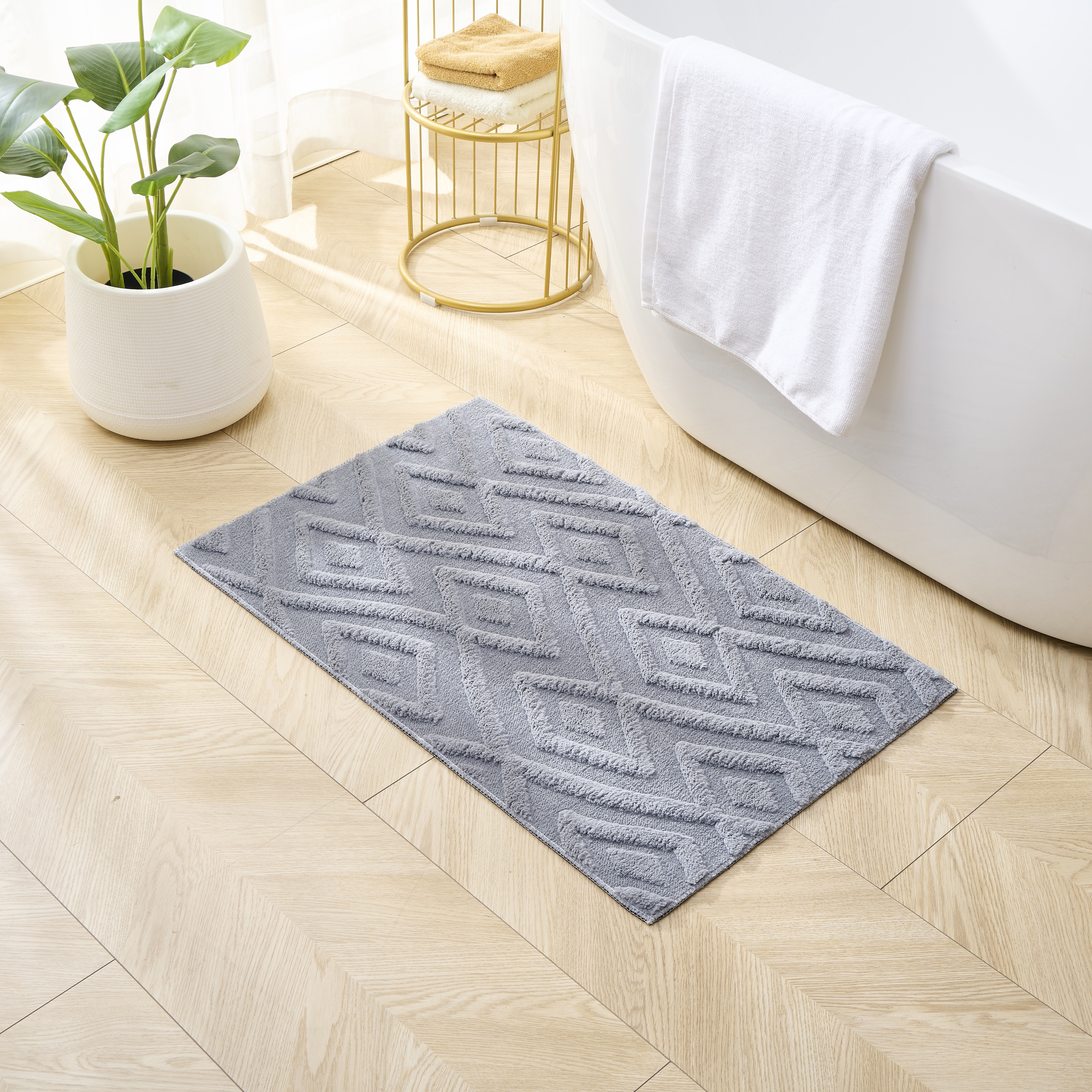 Изображение товара Ковер Plush PL-05 50x80 см серый - стильный декоративный коврик