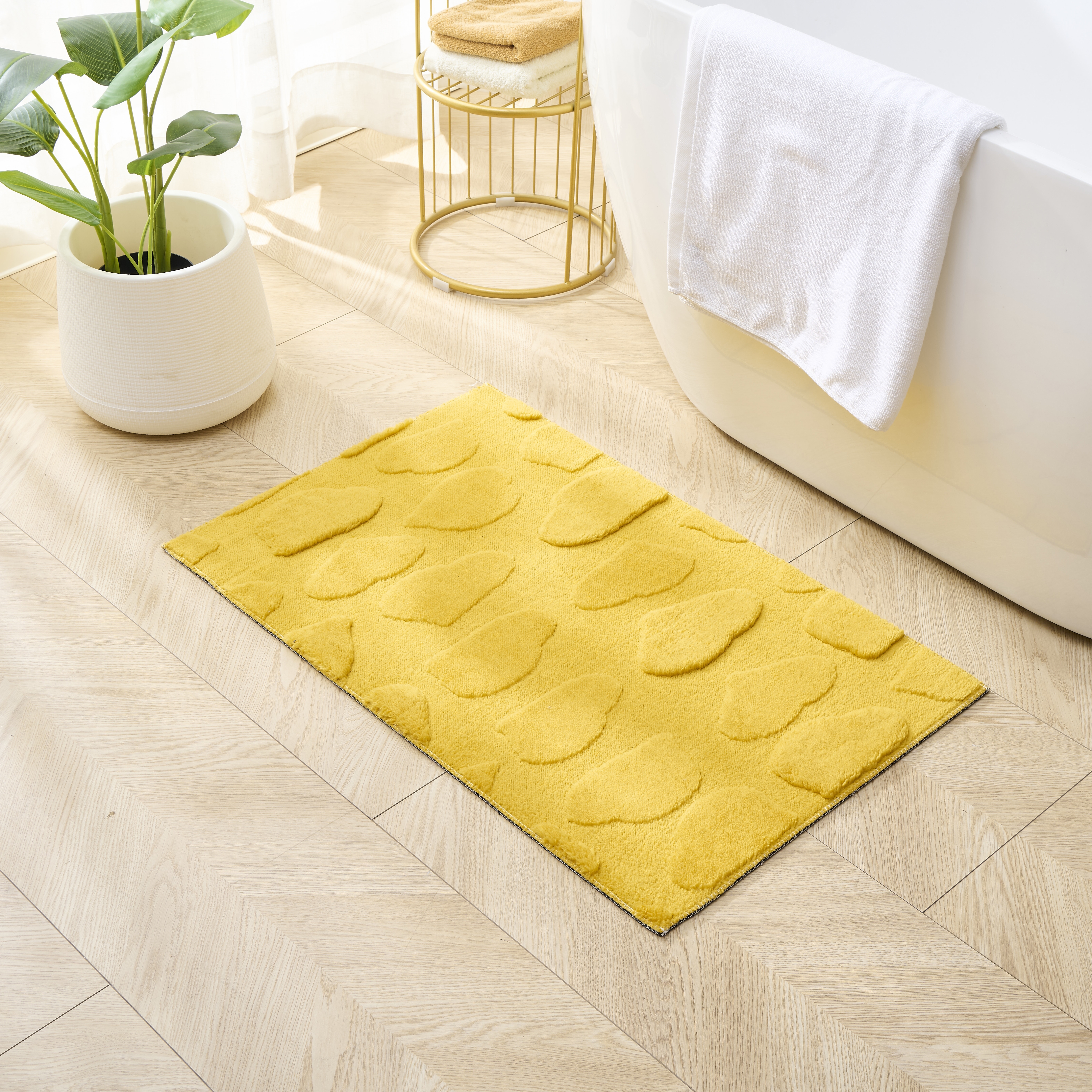 Изображение товара Декоративный коврик Plush PL-04 50x80 см желтый современный стиль