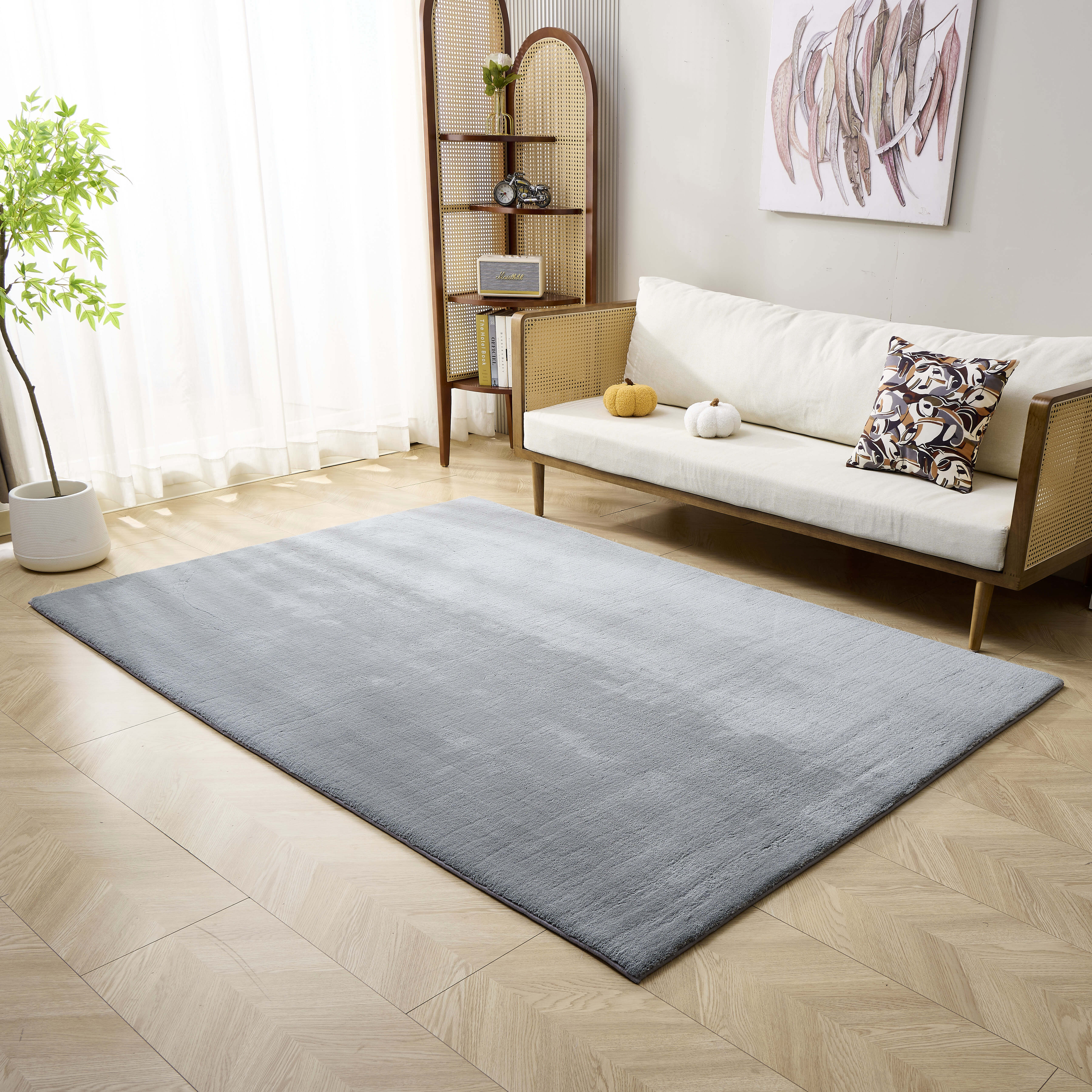 Изображение товара Ковер Cashmere 160x230 см, Серый, Микрофибра, Хлопковая основа