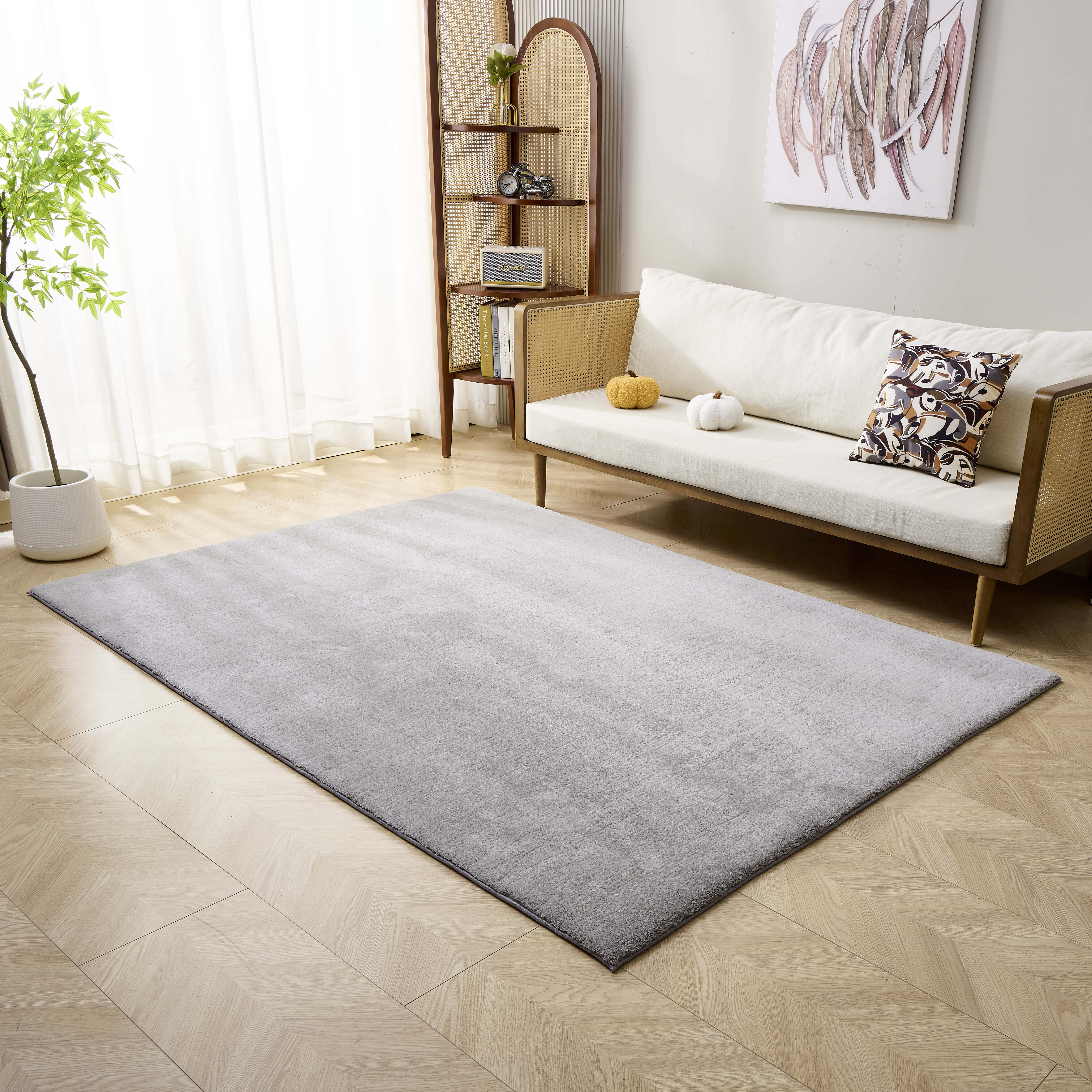 Изображение товара Ковер Cashmere 160x230 см полиэстер XMR-03 цвет светло-серый