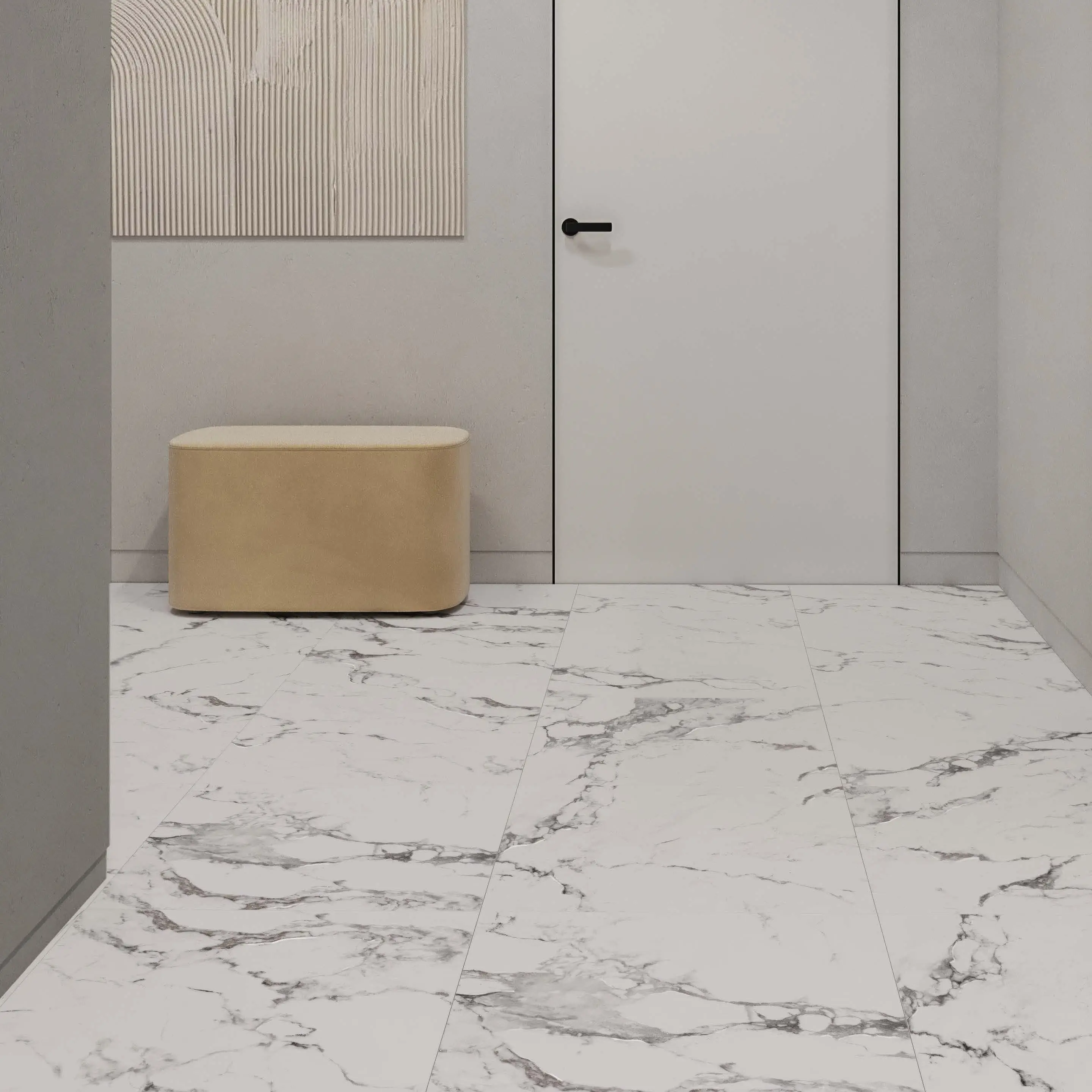 Глазурованный керамогранит Arcadia Ceramica Borghini Silver Carving 60x60 см 1.44 м² матовый цвет белый