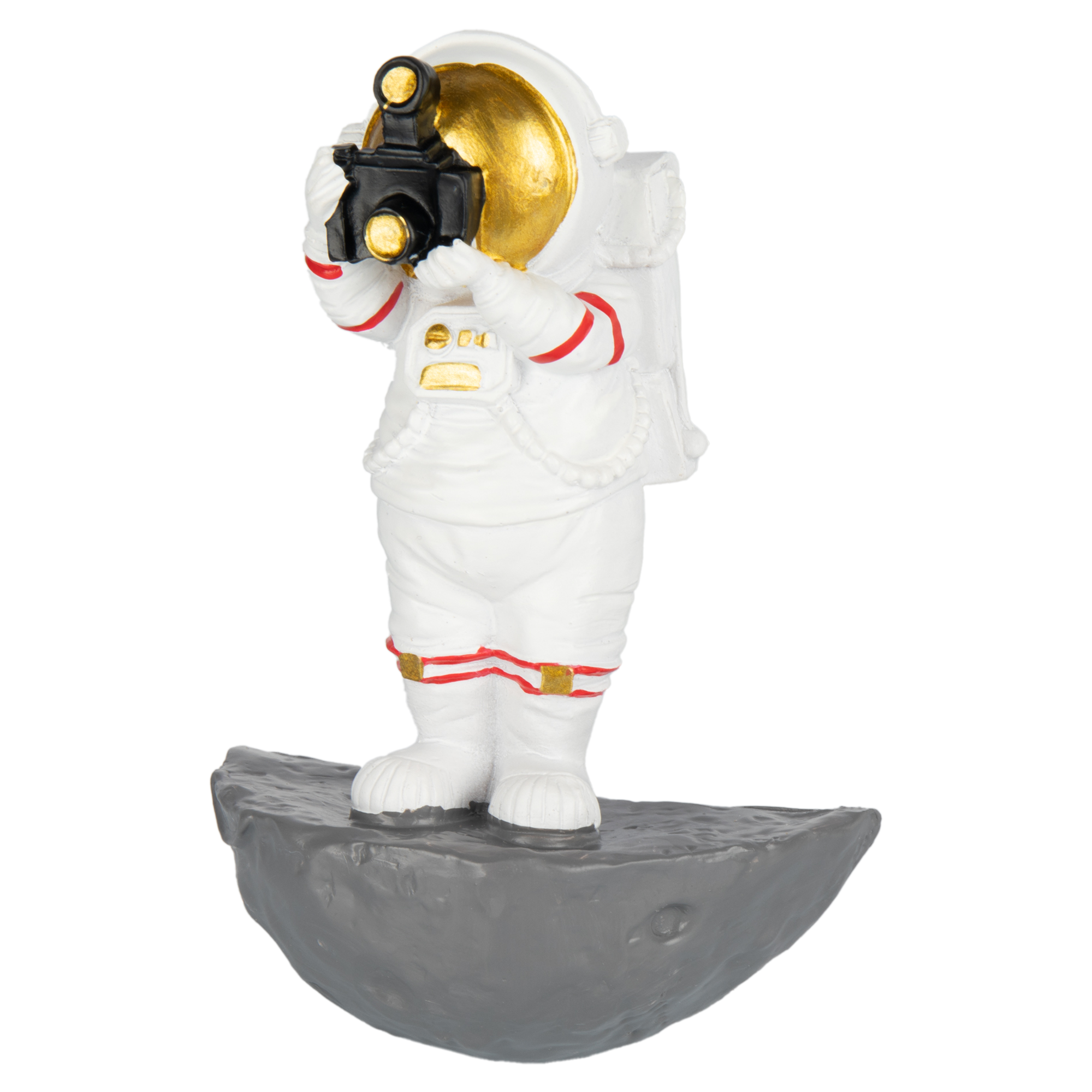 Изображение товара Фигура Космонавт-фотограф пластик 15 см цвет серый/белый/золотой