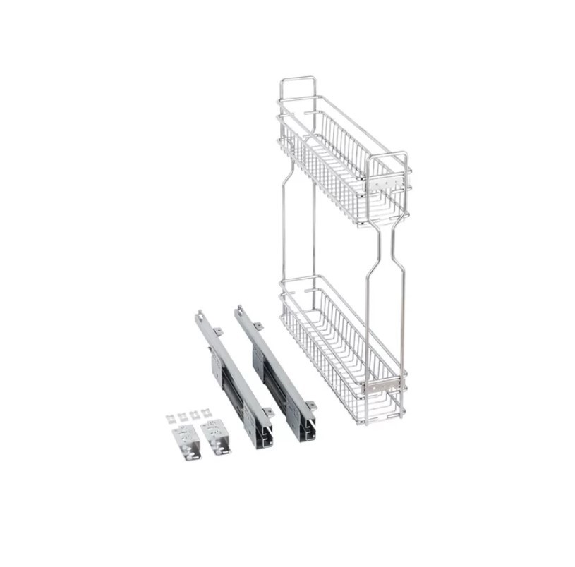 Изображение товара Корзина Firmax Smartline в базу 150 мм 2-х ярусная сталь серый 54 см