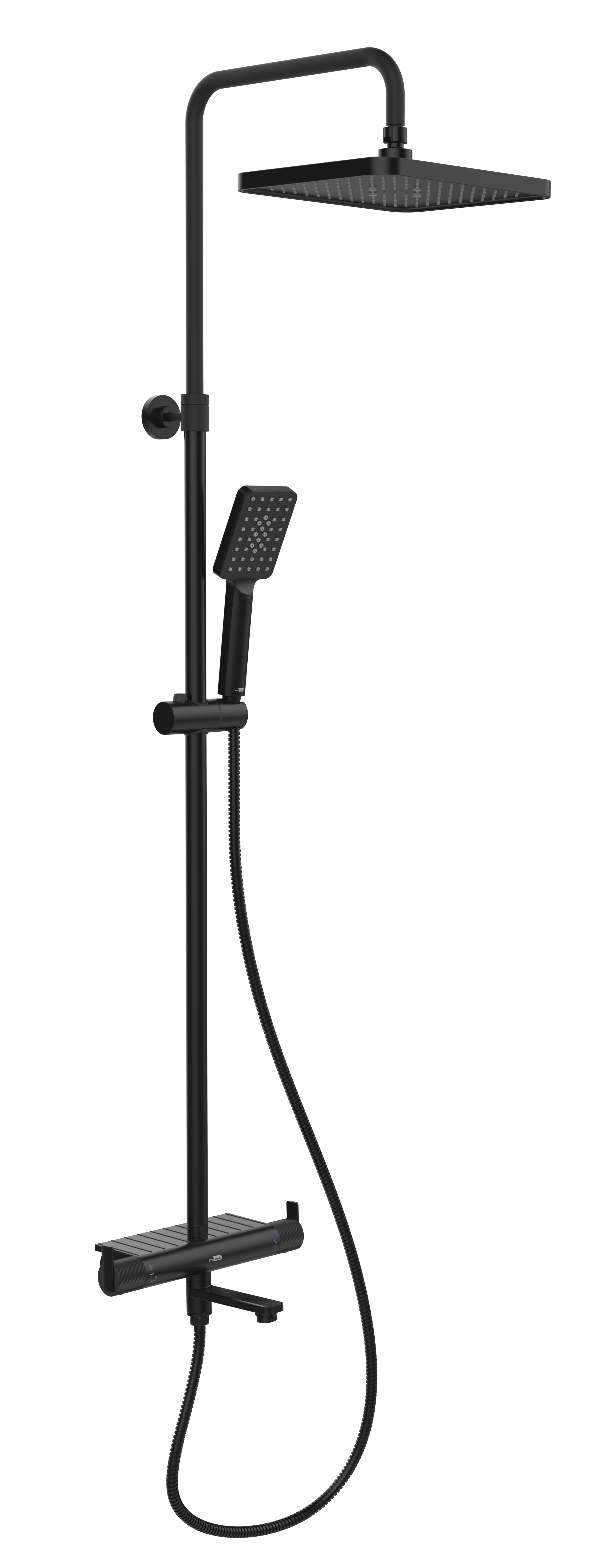 Изображение товара Душевая система KONSENSA Теано с термостатом 3 режима цвет черный матовый