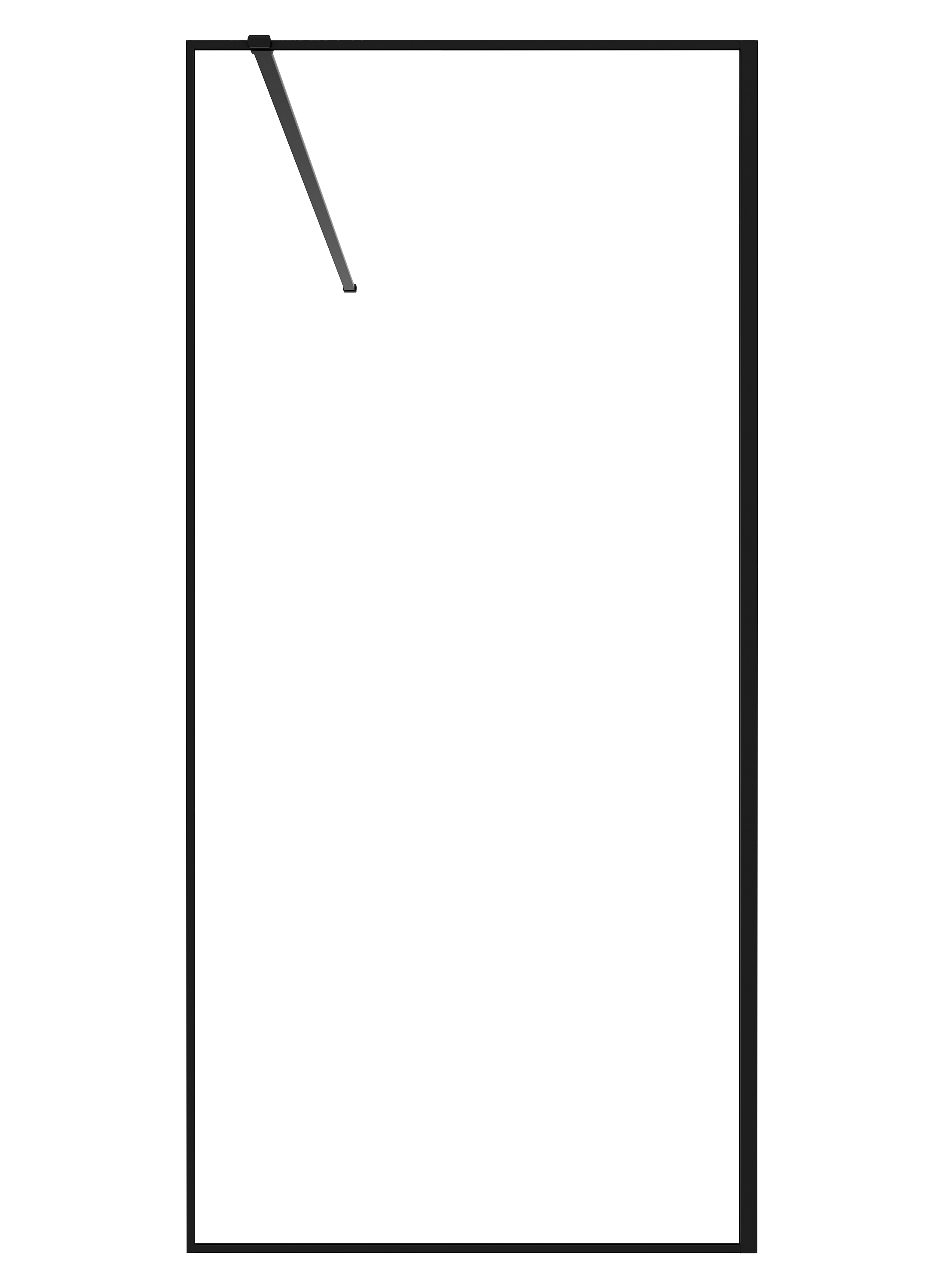 Душевая перегородка Март Walk in 90 90x195 см прозрачное стекло черный профиль - 2