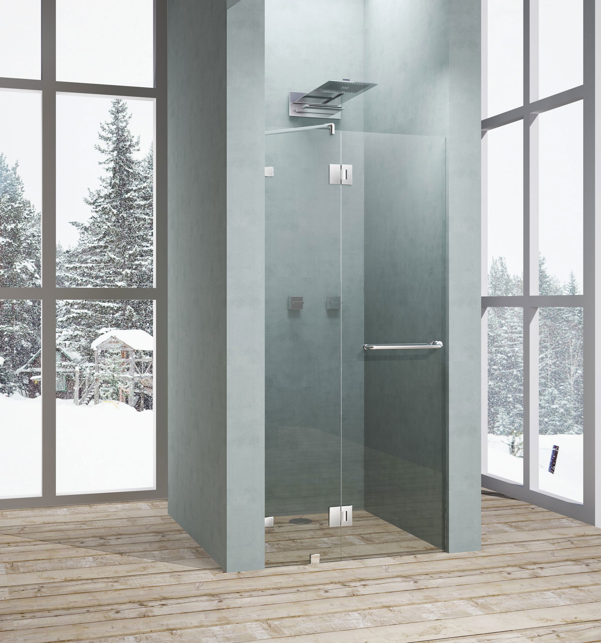 Изображение товара Дверь душевая распашная Март Классика 90 см стекло прозрачное Россия