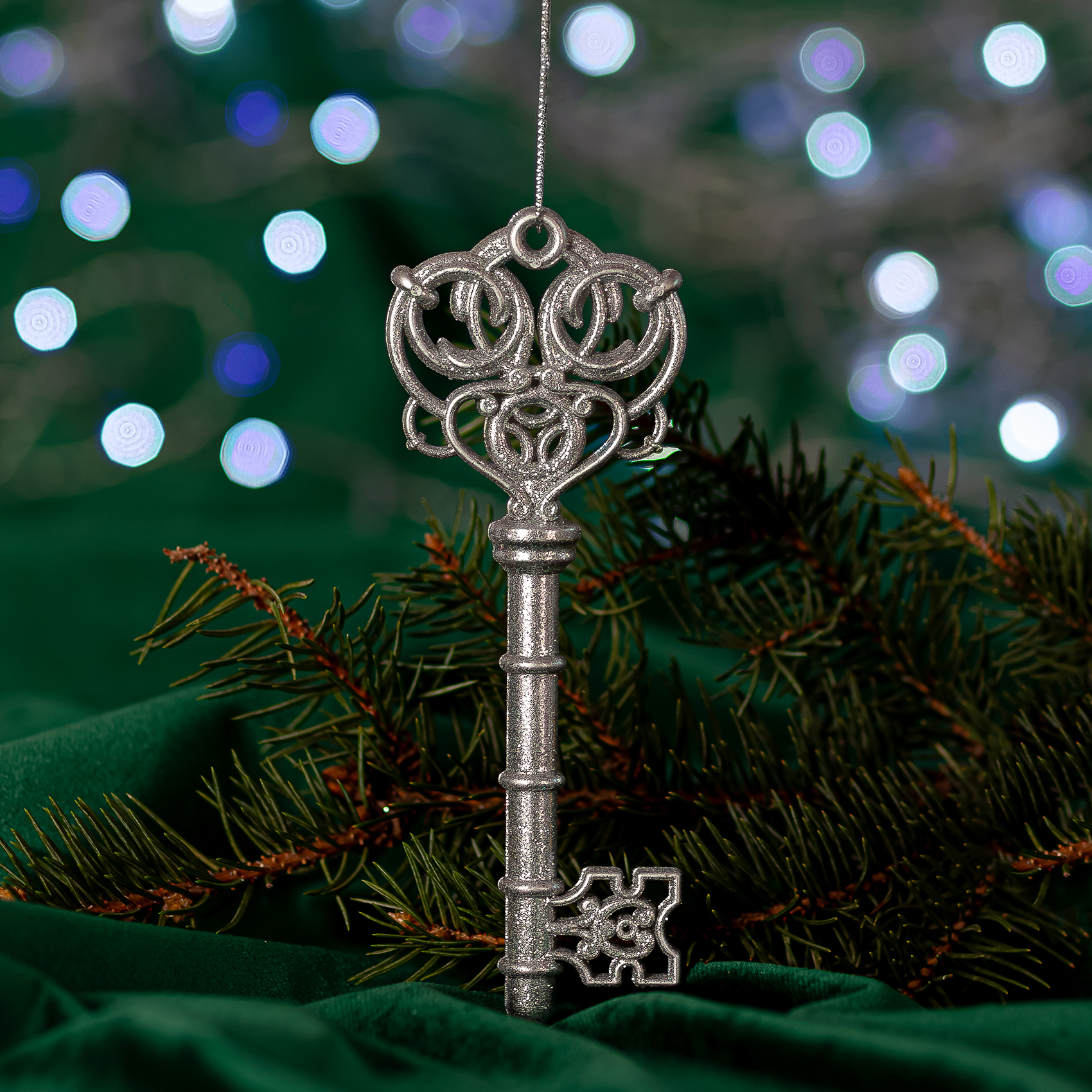Изображение товара Новогоднее украшение Ключик 15x6 см цвет серебро