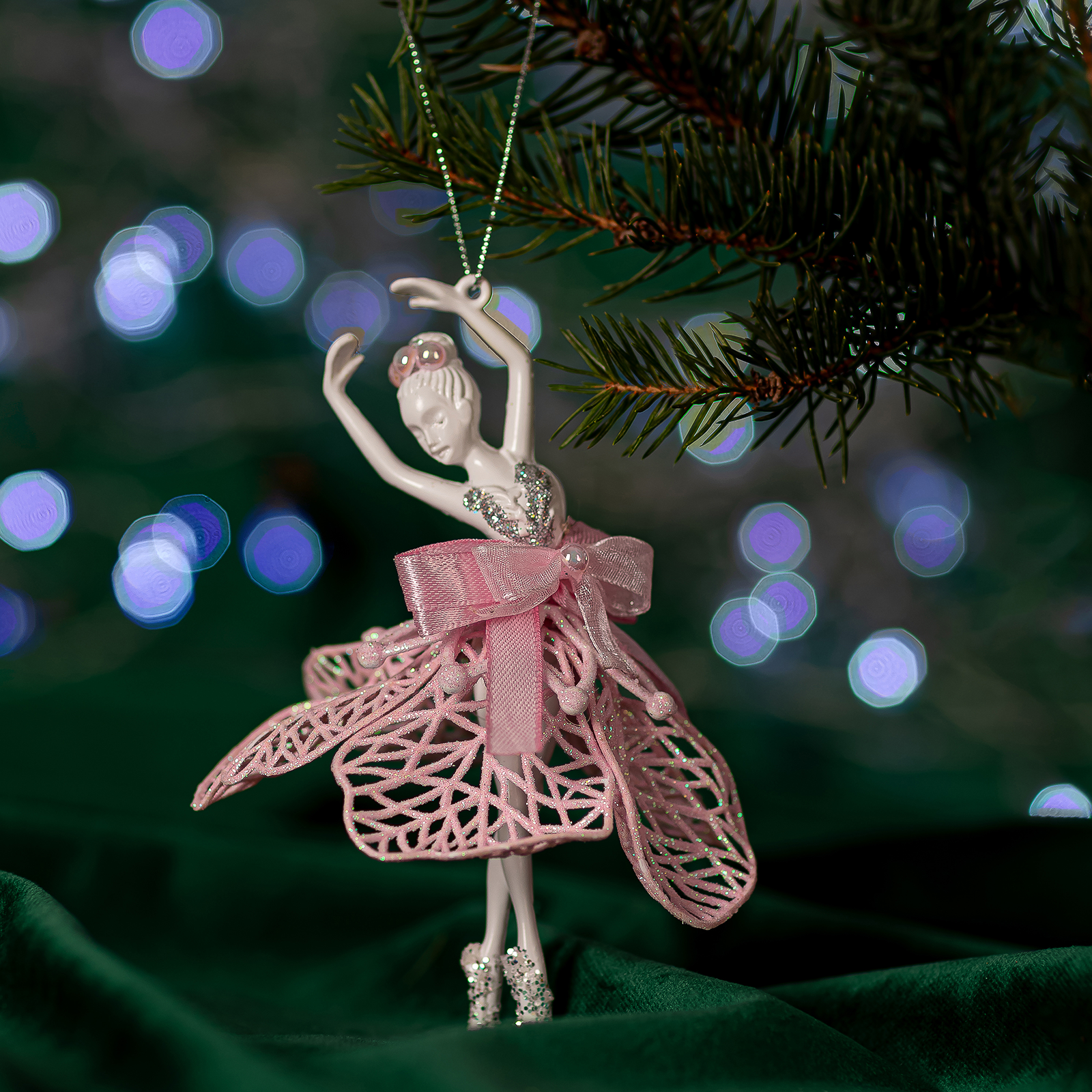 Изображение товара Новогоднее украшение Балерина 15x13 см цвет розовый