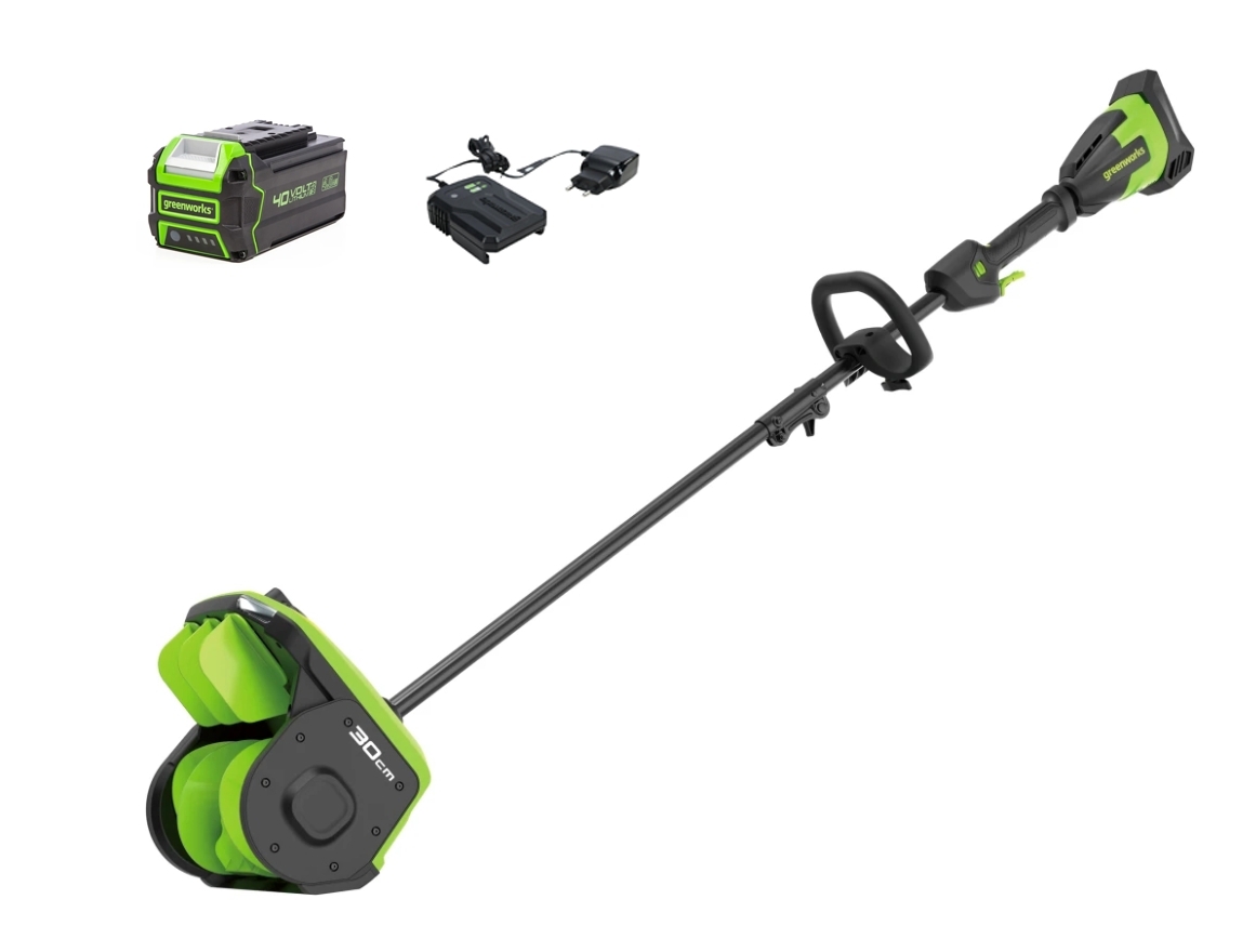 Изображение товара Снегоуборщик аккумуляторный бесщёточный Greenworks GD40SS2K4 30 см 40 В 1x4 Ач АКБ и ЗУ в комплекте