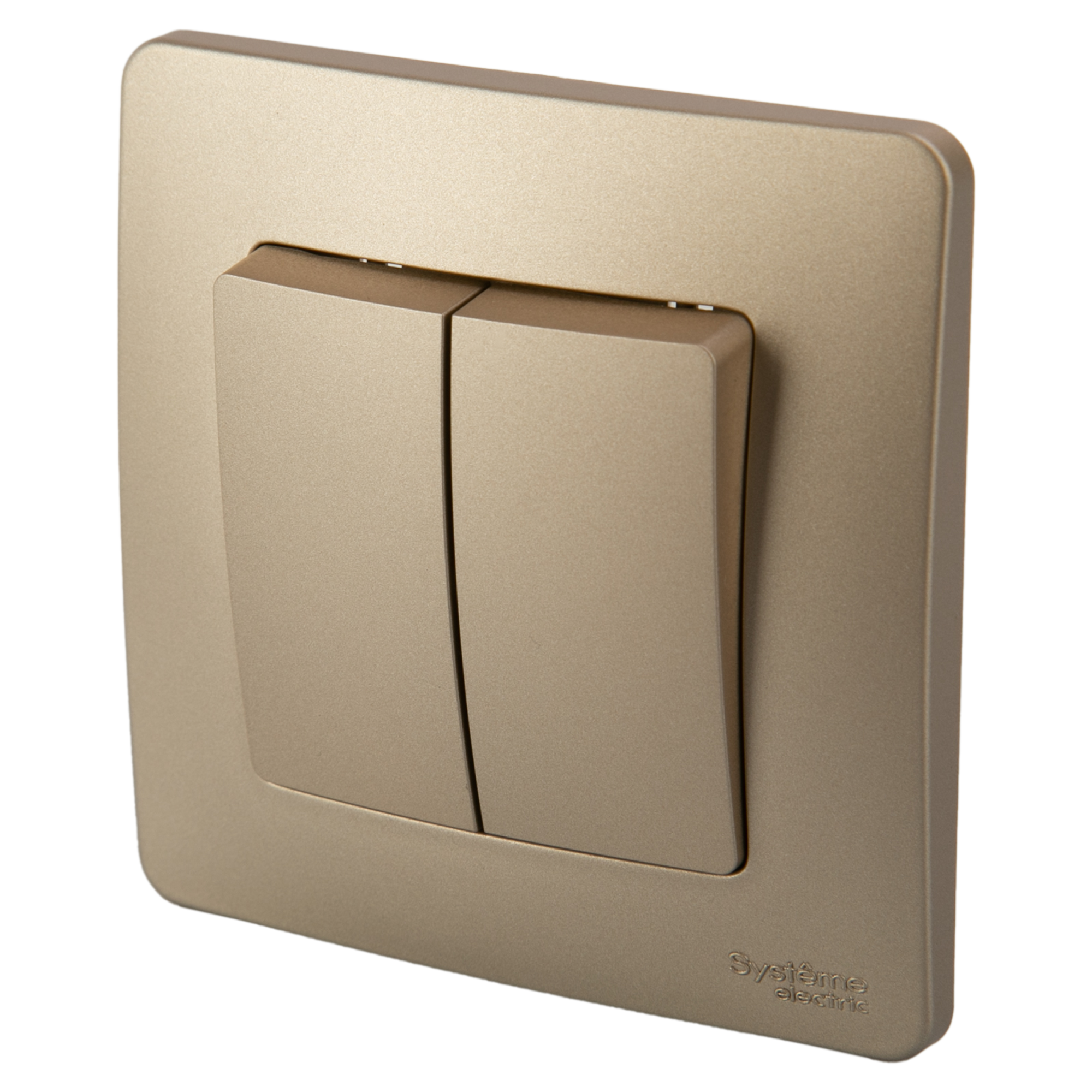 Изображение товара Выключатель встраиваемый Systeme Electric Blanca 2 клавиши цвет титановый
