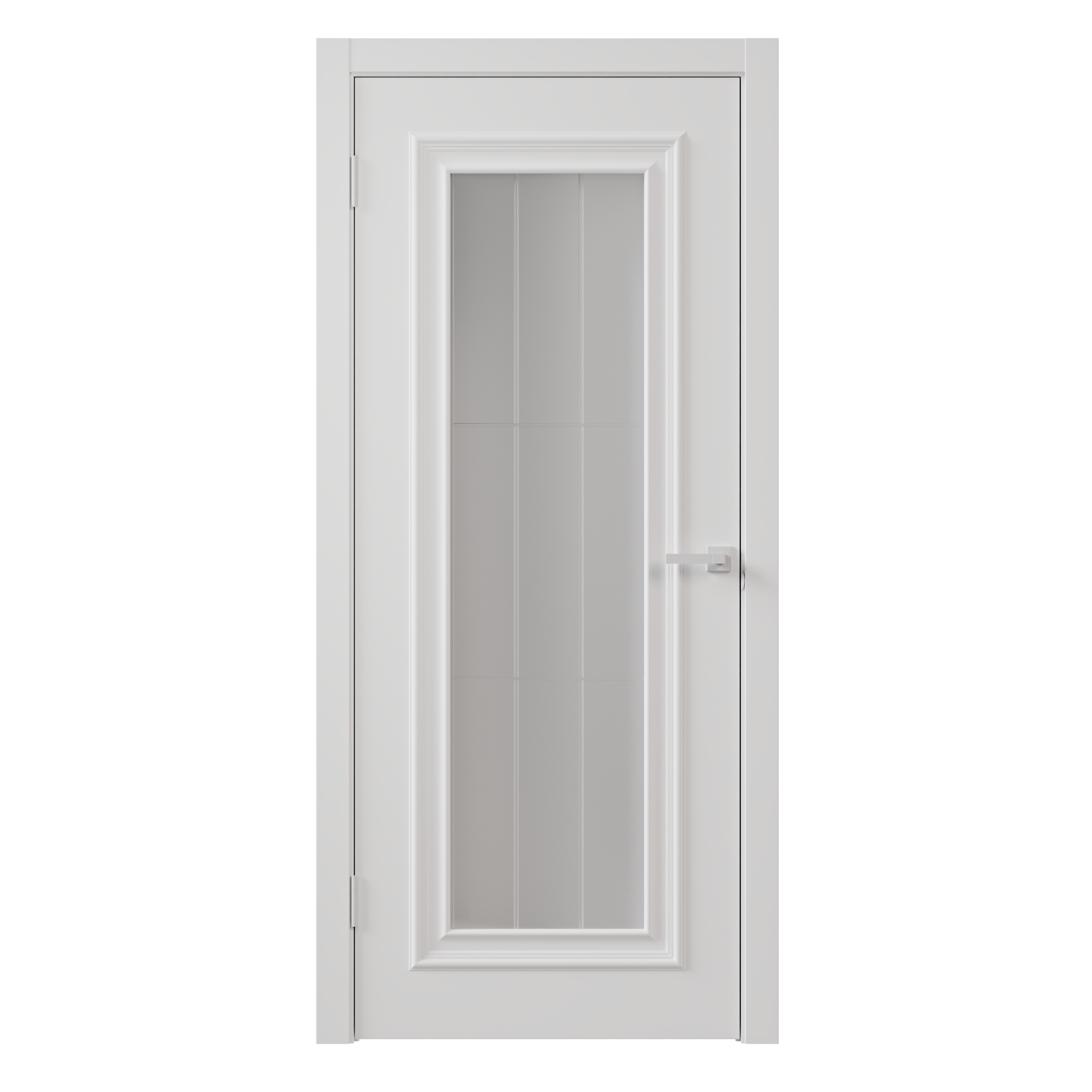 Изображение товара Дверь межкомнатная со стеклом Диана 1 60x210 см эмаль цвет белый с замком и петлями