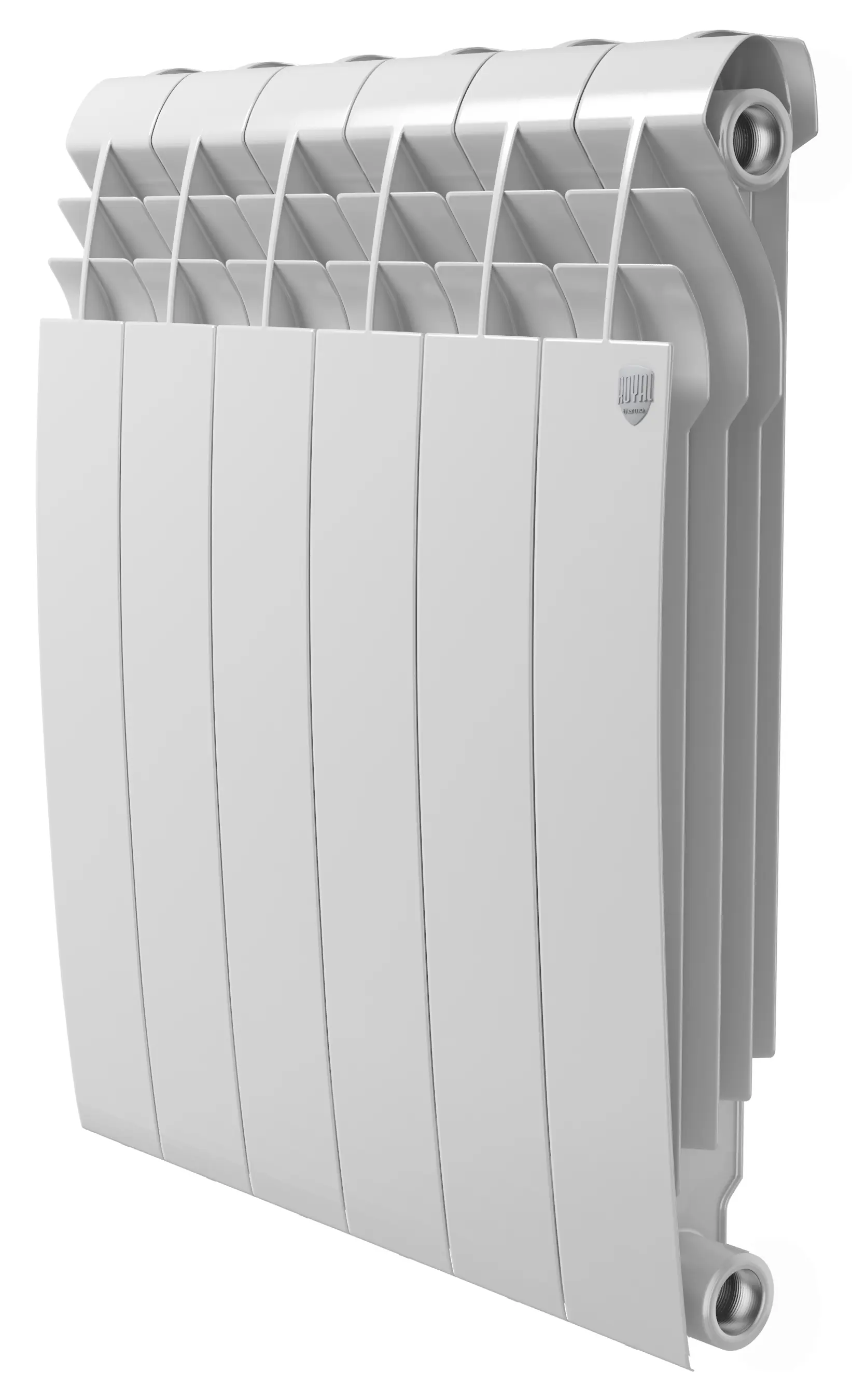 Радиатор секционный Royal Thermo Biliner Alum 500/87 6 секций боковое подключение алюминий белый - 1