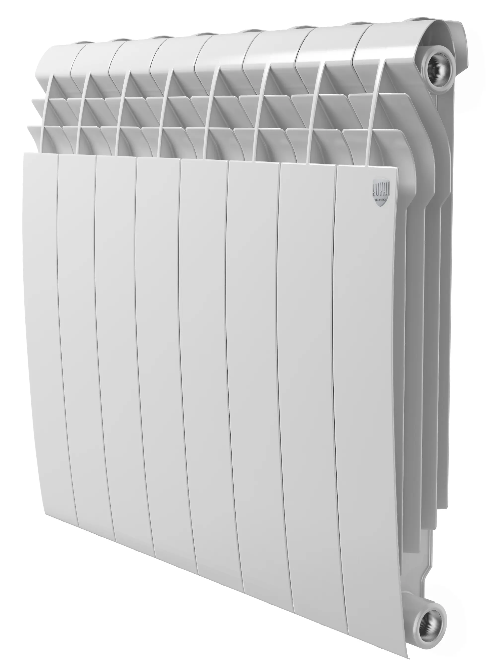Радиатор секционный Royal Thermo Biliner Alum 500/87 8 секций боковое подключение алюминий белый - 1