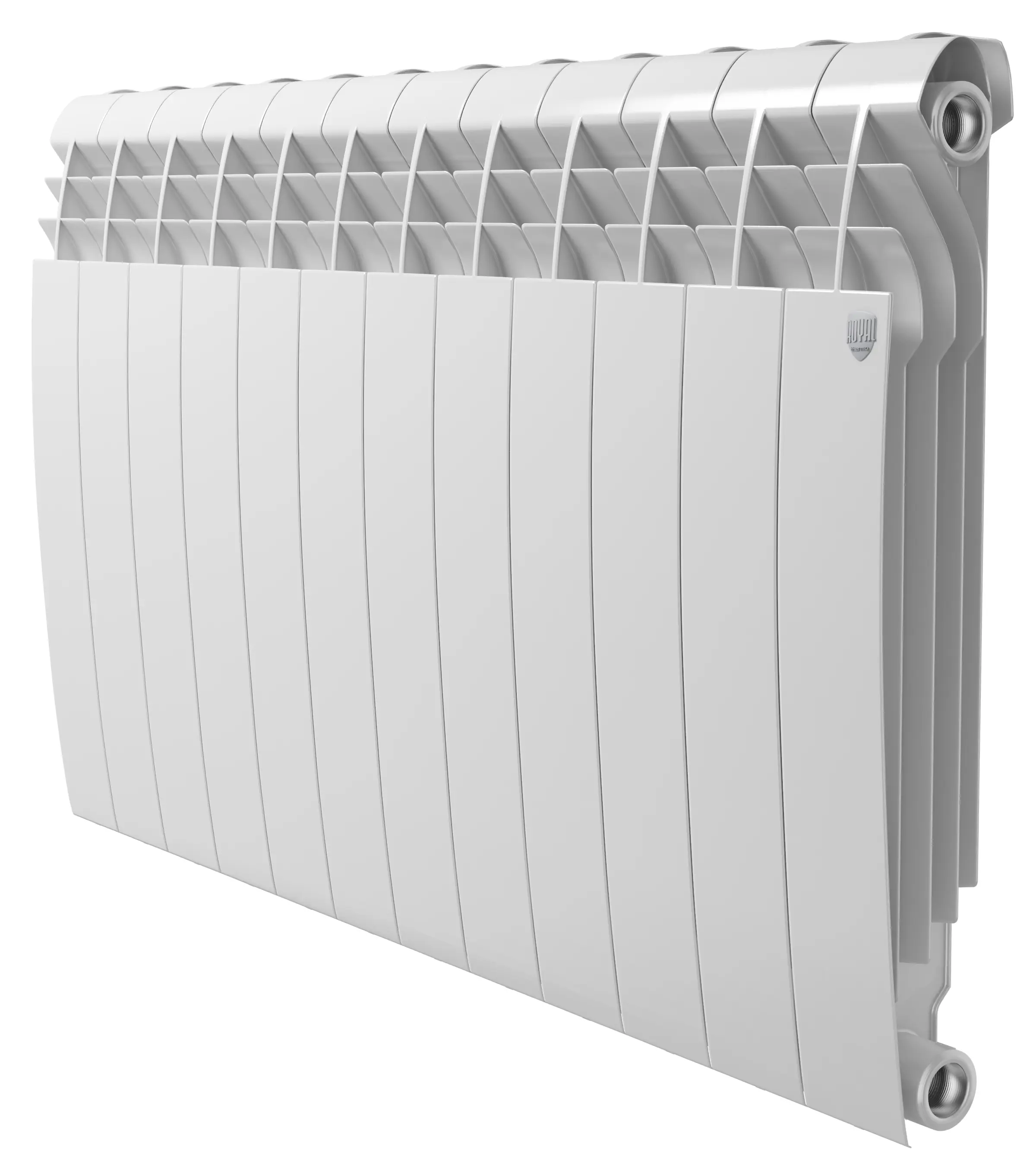 Радиатор секционный Royal Thermo Biliner Alum 500/87 12 секций боковое подключение алюминий белый - 1