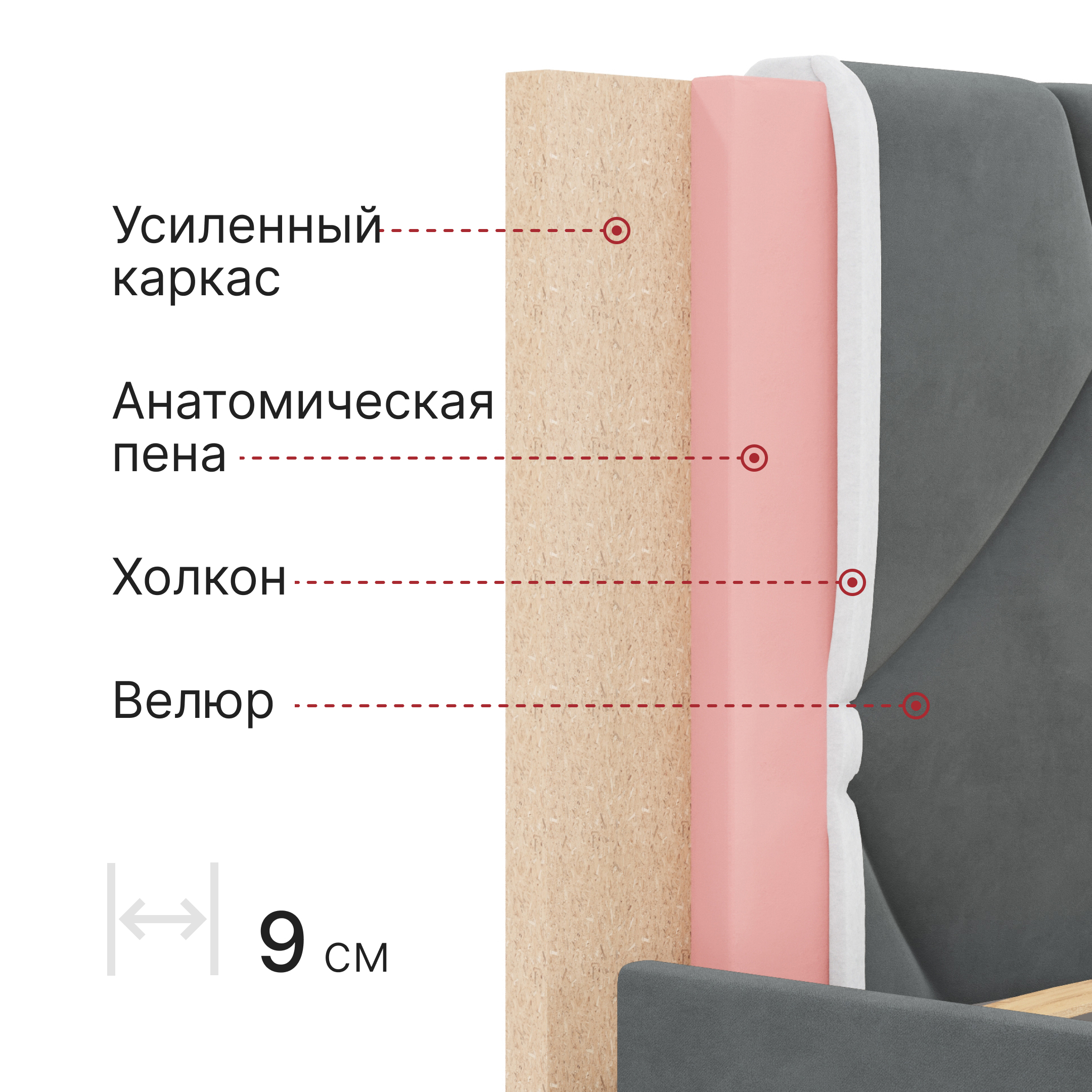 Изображение товара Кровать с подъемным механизмом и бельевым ящиком Вектор Амбер 191x111x215 см МДФ