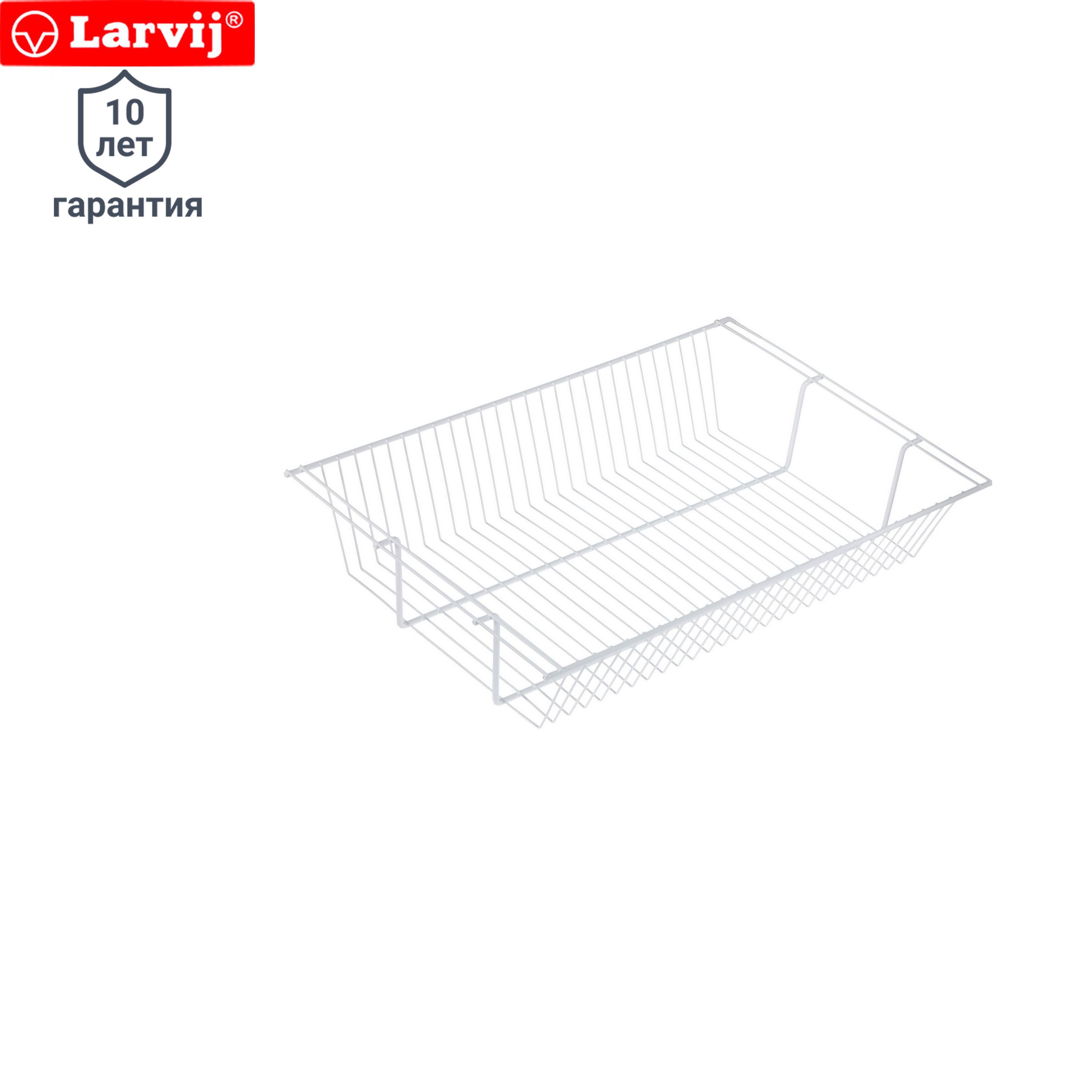 Изображение товара Полка-корзина Larvij 60.3x11.8x40.6 см сталь цвет белый