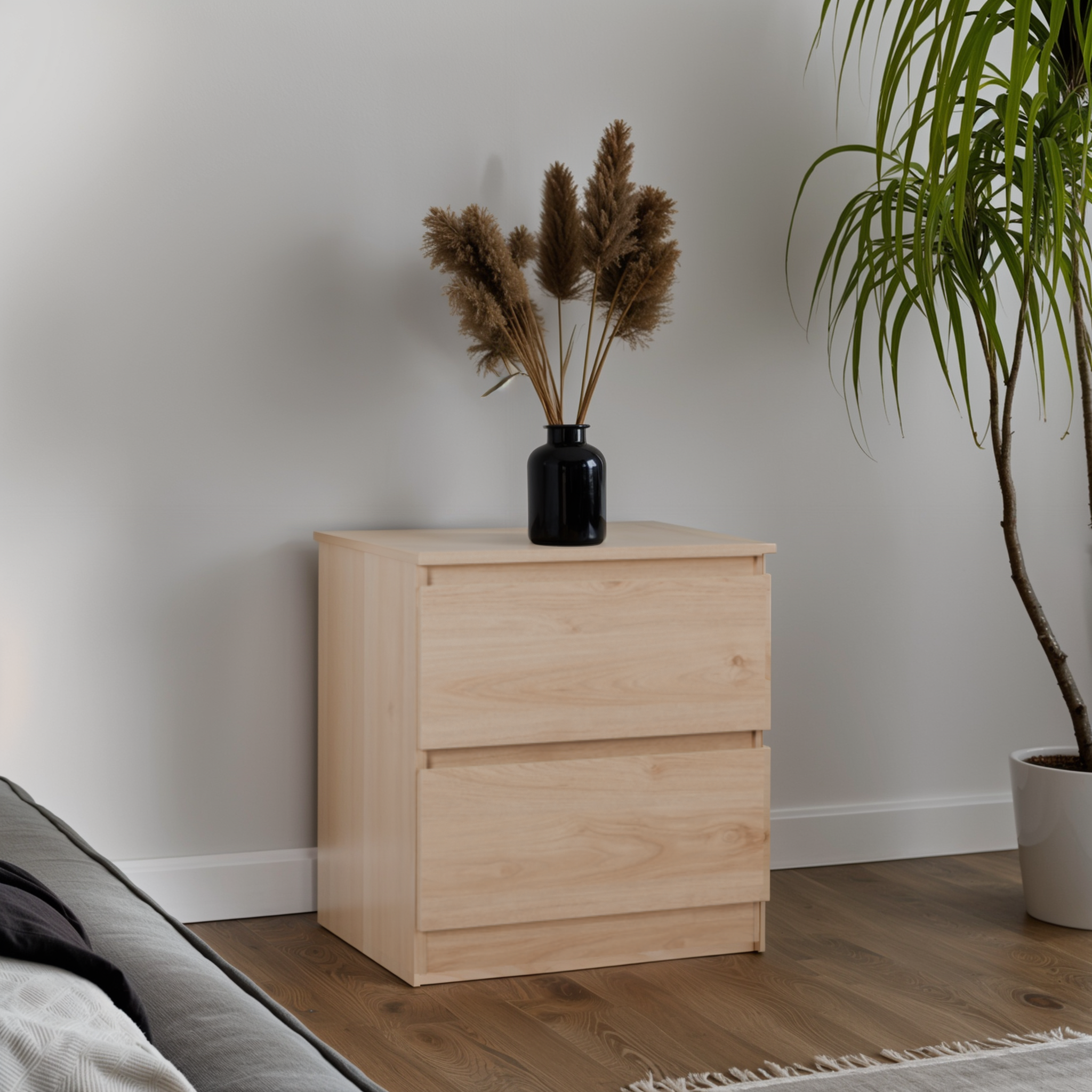 Изображение товара Тумба прикроватная 2 ящика 49x53.8x38 см ЛДСП цвет гикори джексон