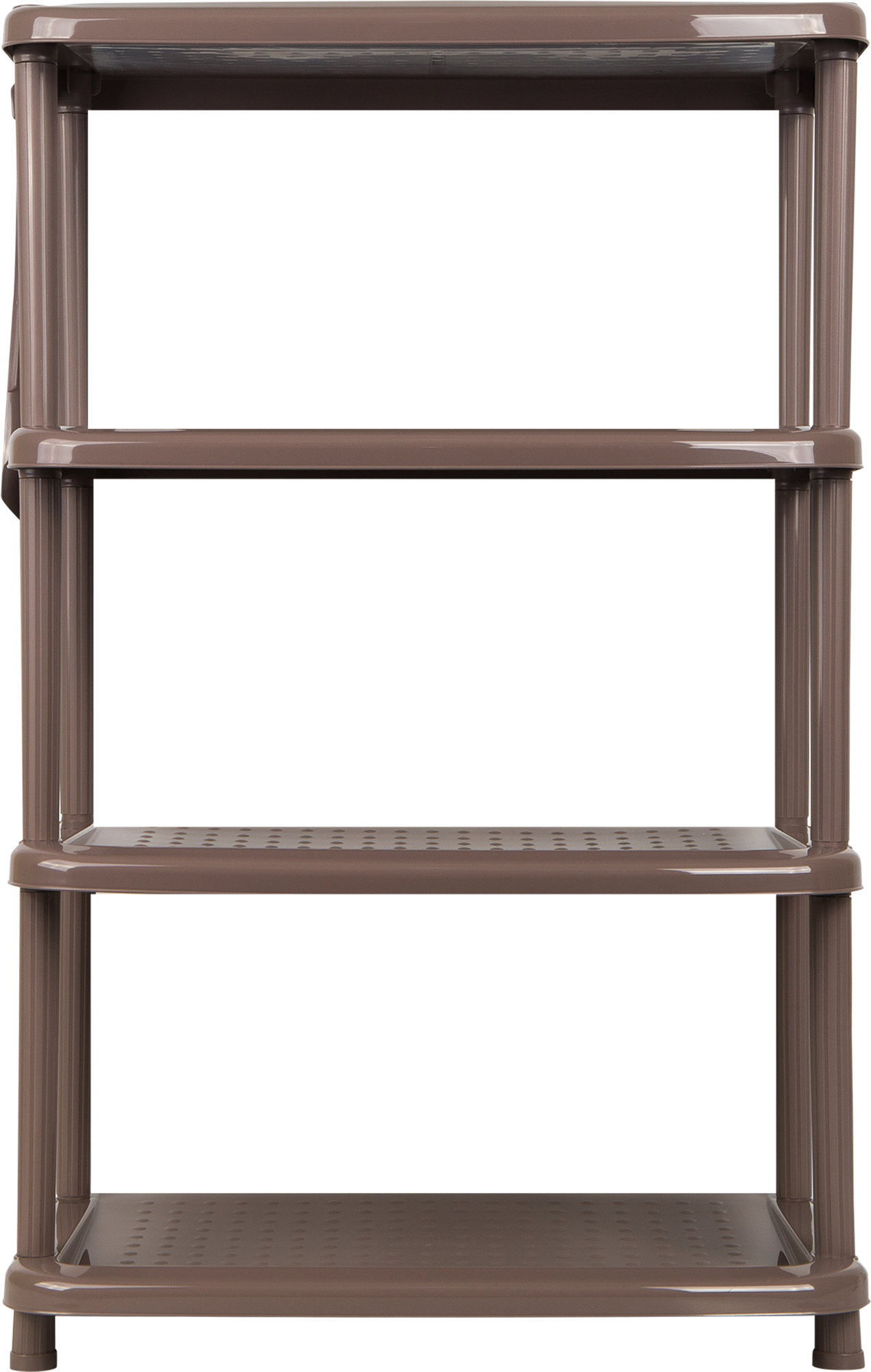Этажерка для обуви 49x78x31 см 4 полки пластик цвет коричневый