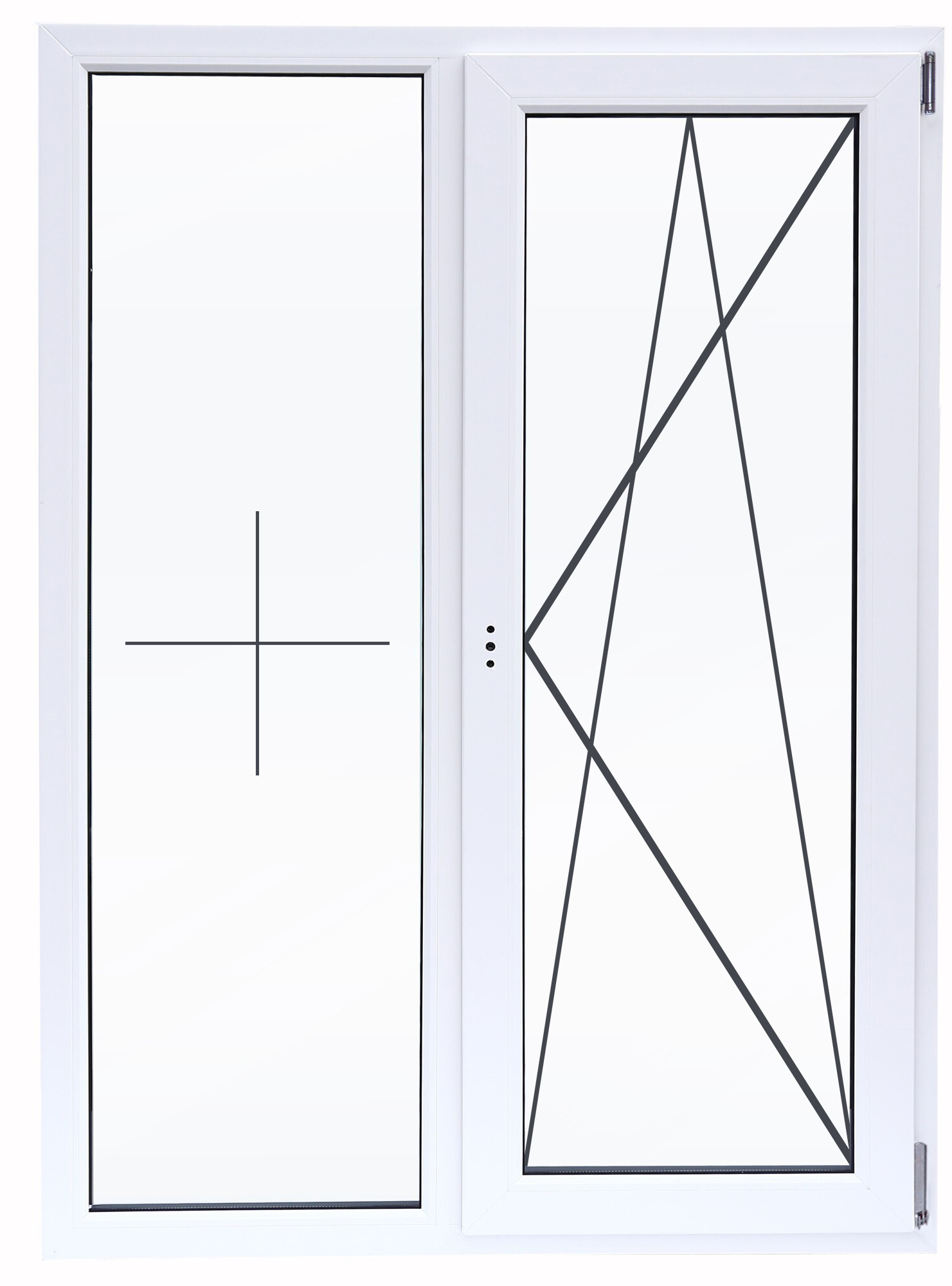 Окно пластиковое ПВХ VEKA двустворчатое 1410x1160 мм (ВхШ) двухкамерный стеклопакет белый/белый