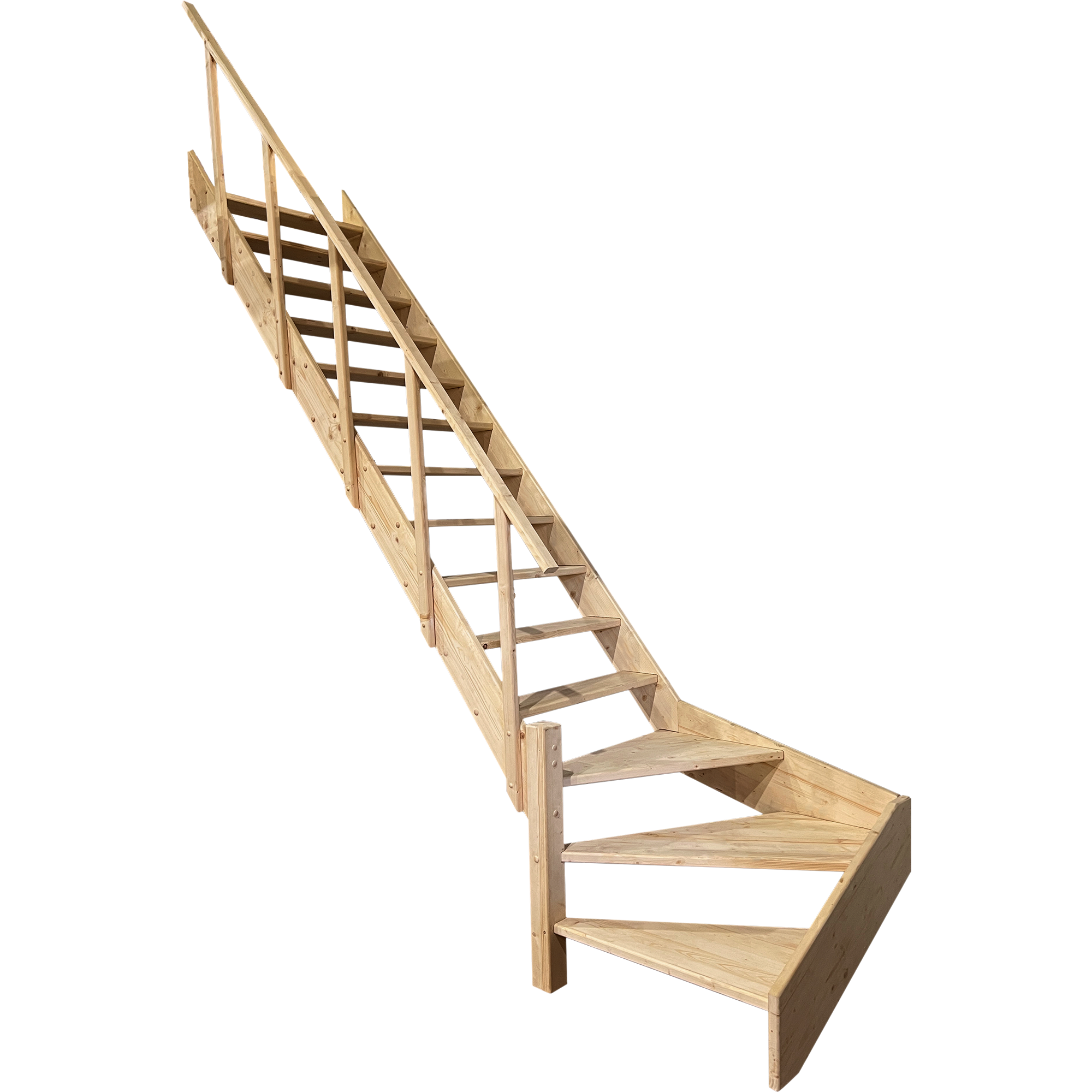 Изображение товара Лестница поворотная 90° деревянная правозаходная 3М Изображение товара Лестница поворотная 90° деревянная правозаходная 3М